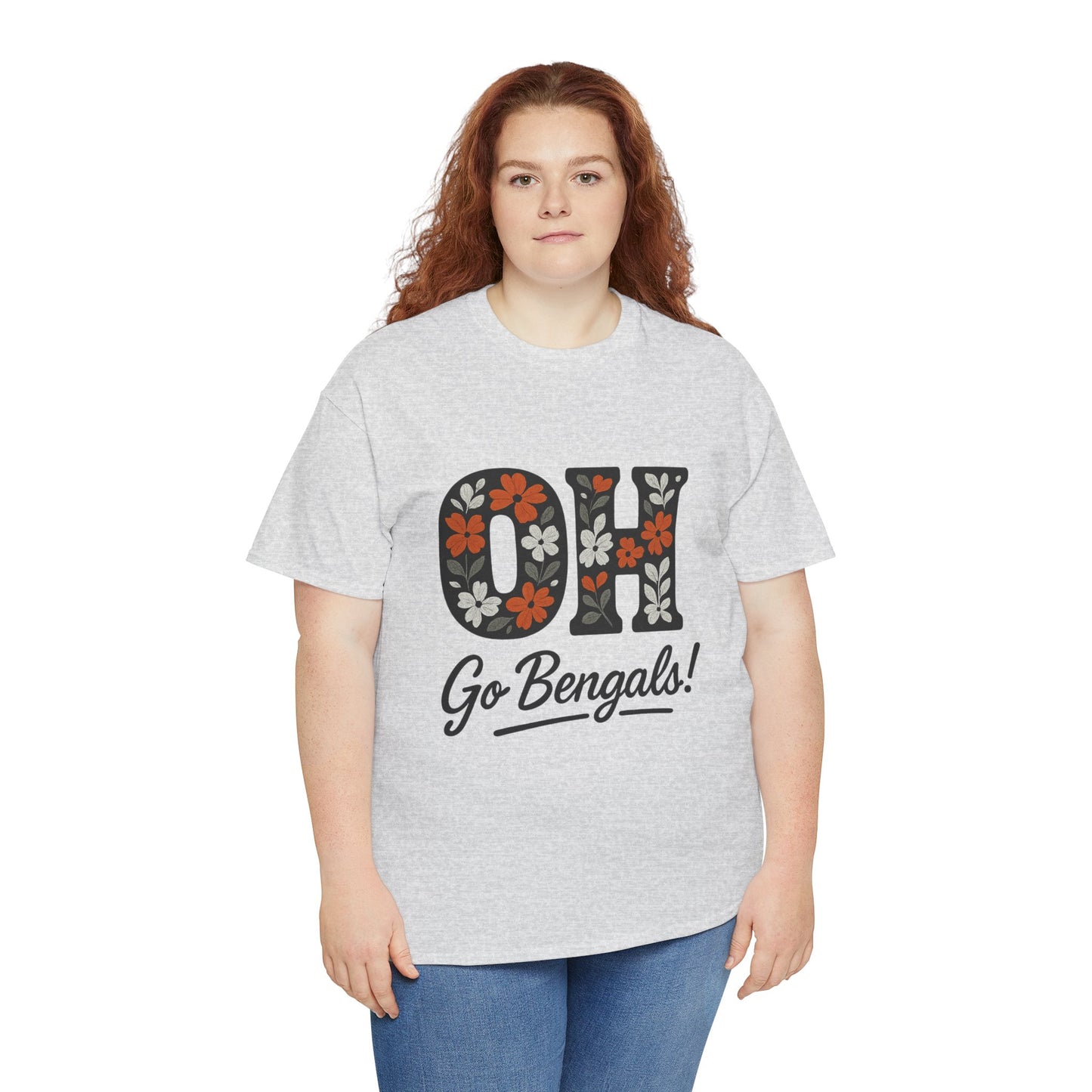Bengals Floral Tee - Unisex Heavy Cotton