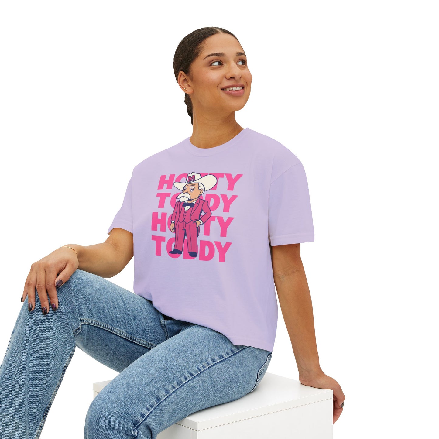 Pink Hotty Toddy Boxy Tee | Fun Humor Graphic Shirt