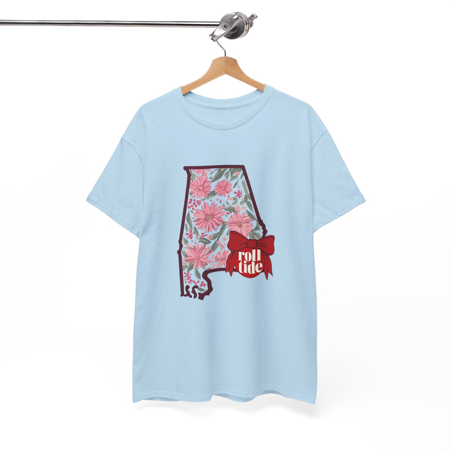 Floral Alabama Tee - Roll Tide Unisex Heavy Cotton T-Shirt, Casual Wear, Game Day Outfit, College Apparel, Southern Pride