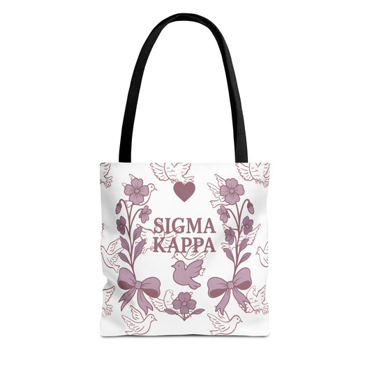 Sigma Kappa Floral Tote Bag | Sorority Gift, Eco-Friendly Carry-All, College Accessory, Stylish Shopping Bag, Chic Beach Tote