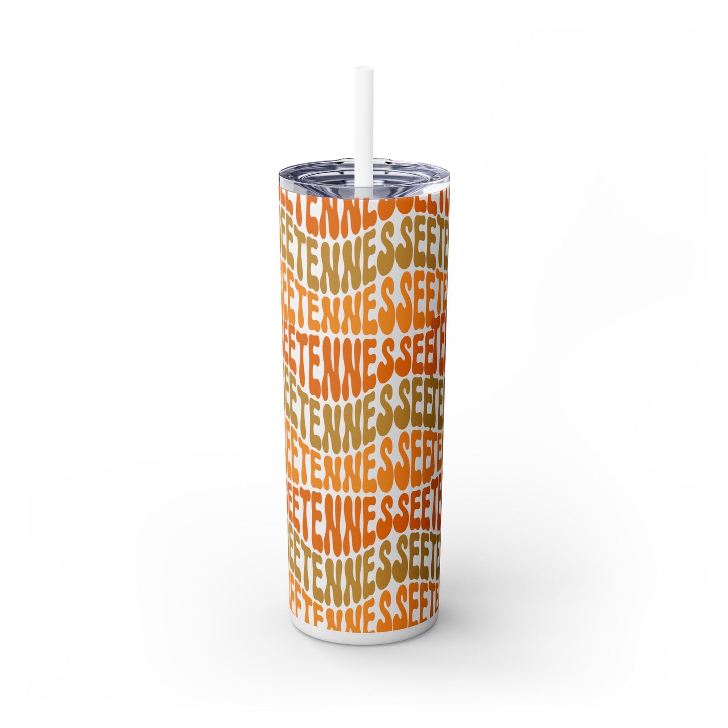 Tennessee Fan Gift Skinny Tumbler with Straw | Fun & Vibrant Travel Mug, Motivational Drinkware, Unique Gift for Friends, Perfect for Outdoor Adventures