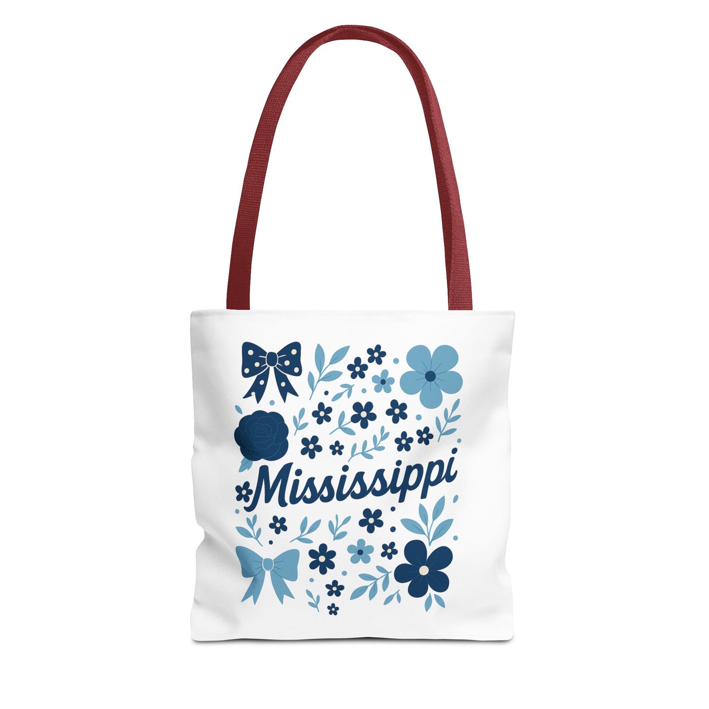 Floral Mississippi Tote Bag | Eco-Friendly Shopping Bag, Beach Tote, Gift for Her, Travel Companion, Custom Flower Design