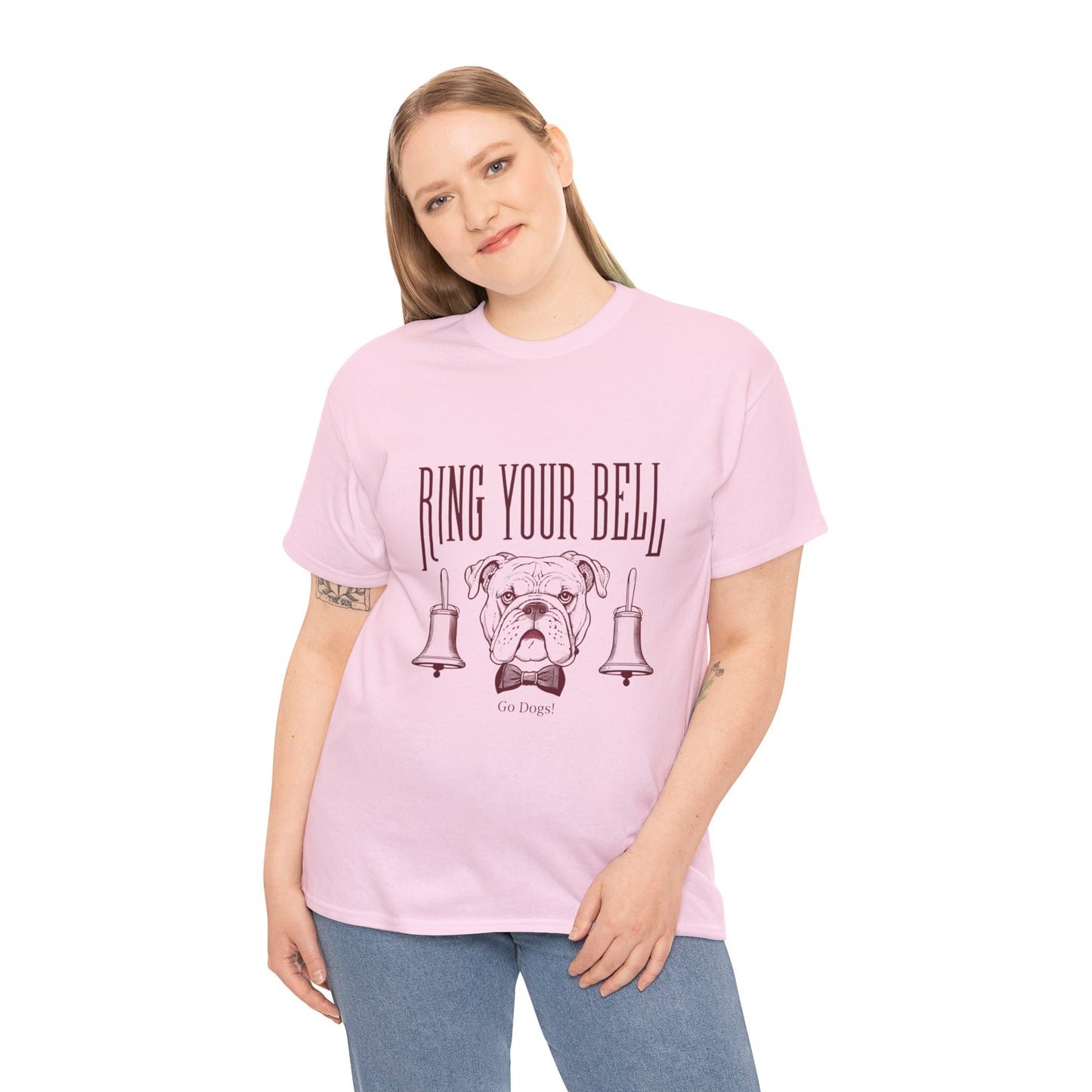 Dog Lover's Unisex Heavy Cotton Tee | 'Ring Your Bell' Shirt, Bulldog Tee, Pet Owner Gift, Funny Dog Apparel, Casual Wear