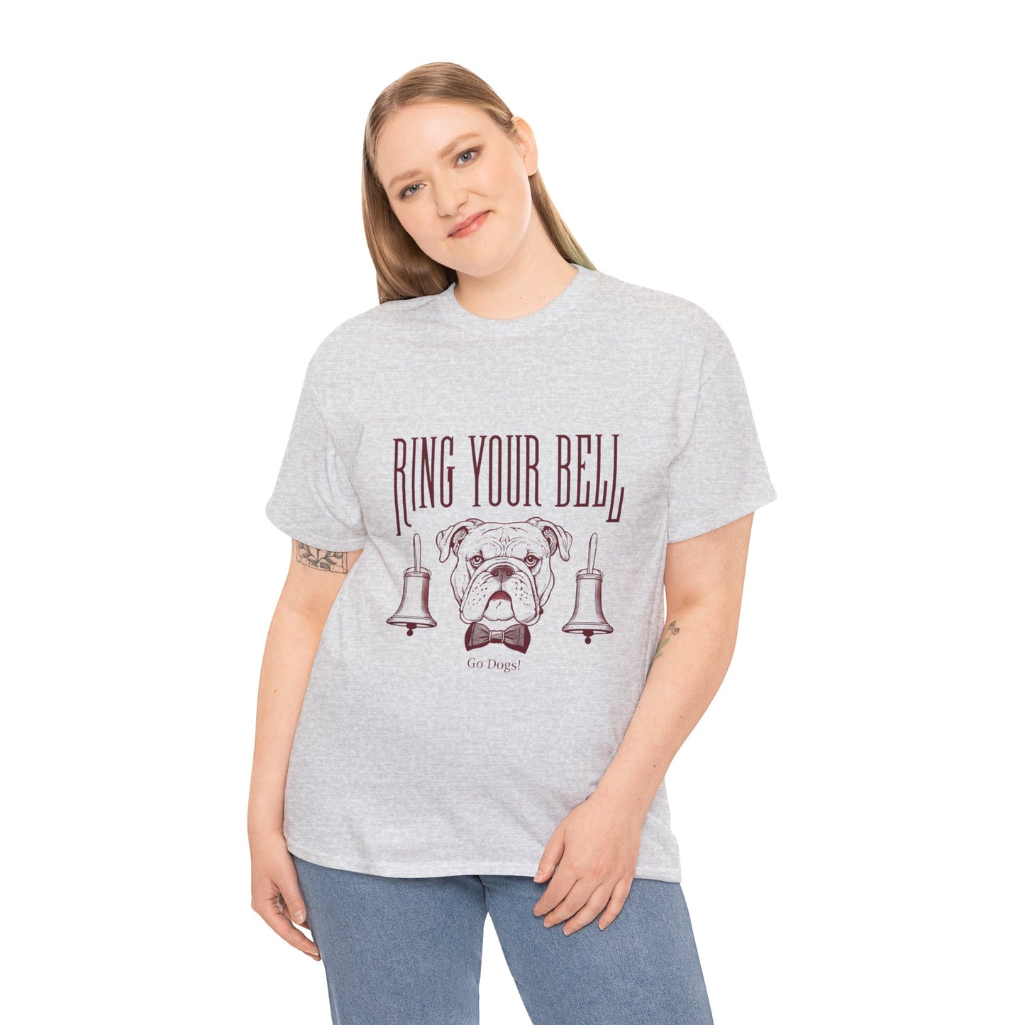 Dog Lover's Unisex Heavy Cotton Tee | 'Ring Your Bell' Shirt, Bulldog Tee, Pet Owner Gift, Funny Dog Apparel, Casual Wear