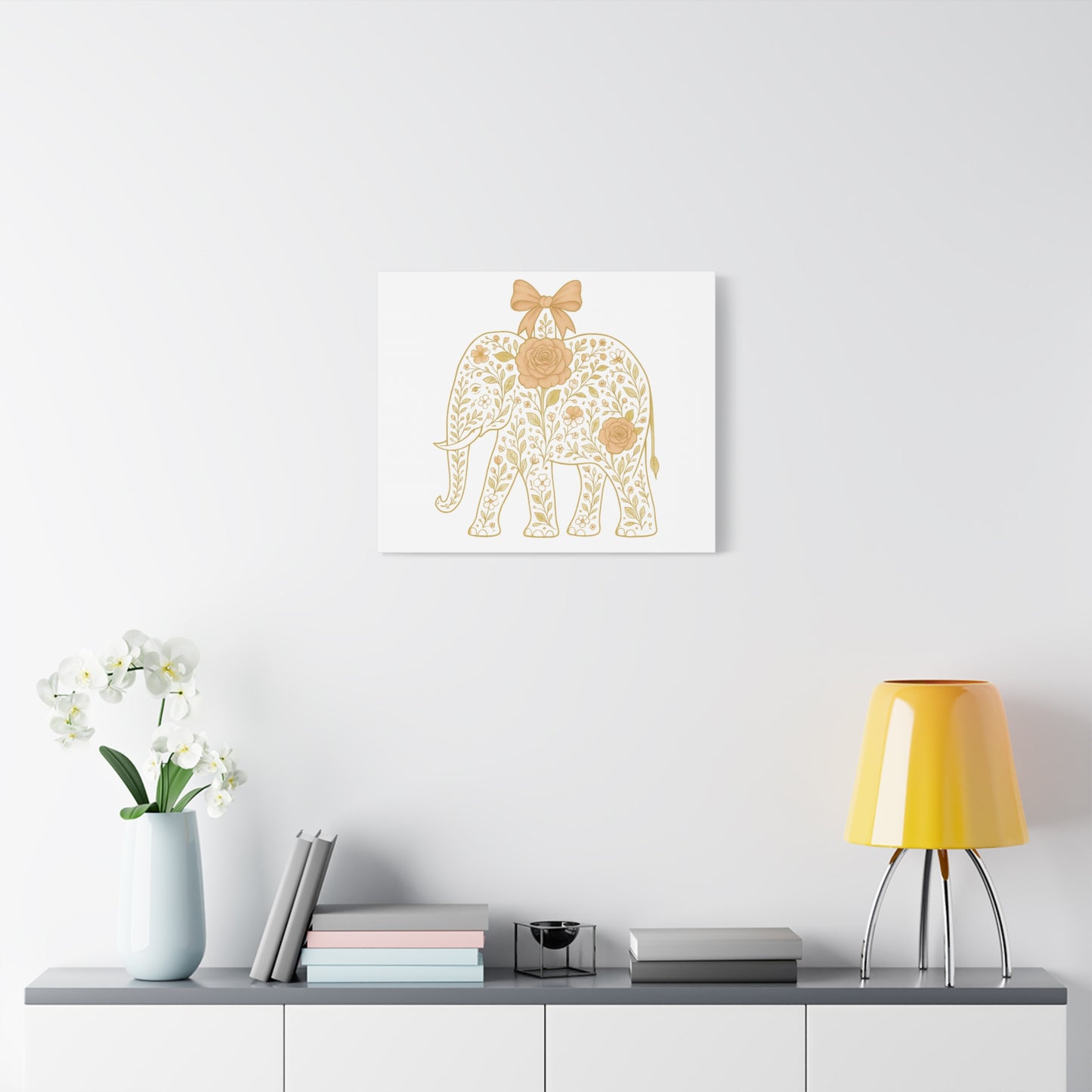 Coquette Elephant Bow Canvas Wall Art