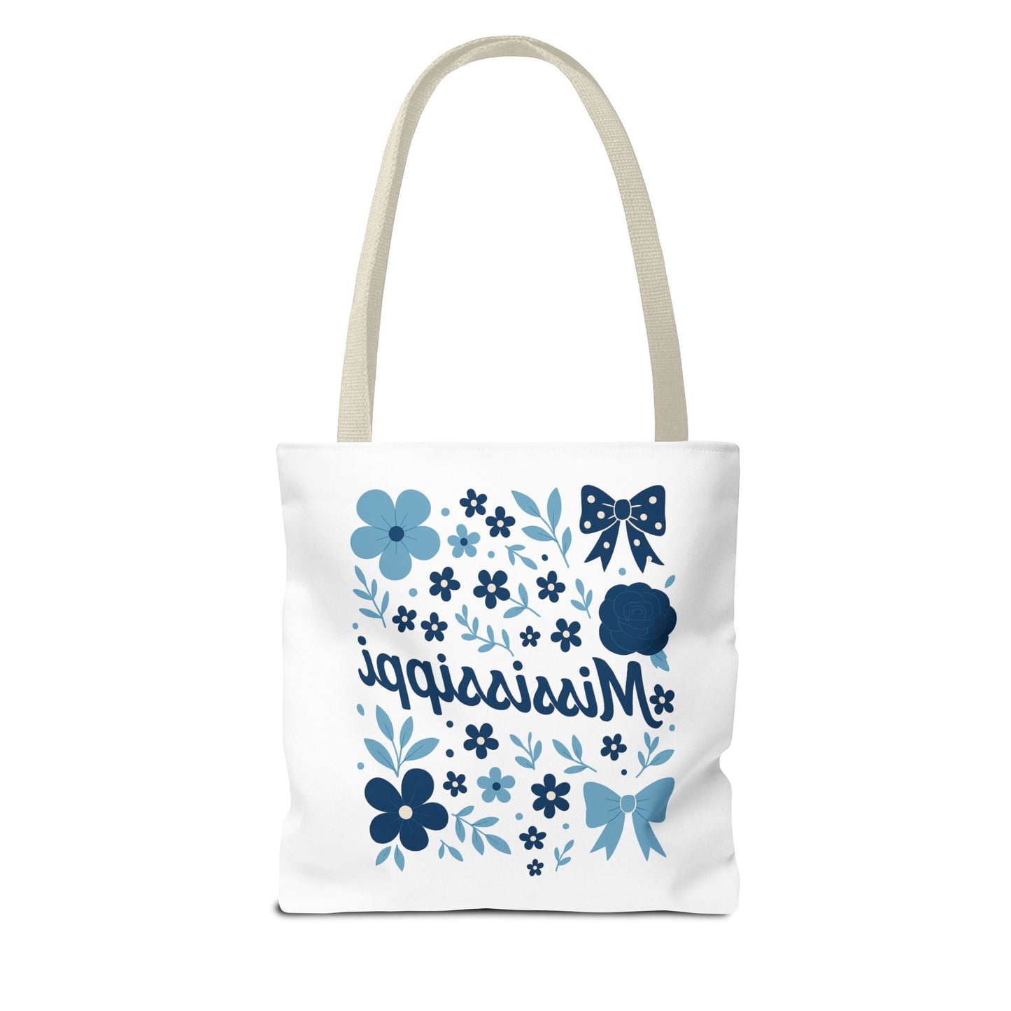 Floral Mississippi Tote Bag | Eco-Friendly Shopping Bag, Beach Tote, Gift for Her, Travel Companion, Custom Flower Design