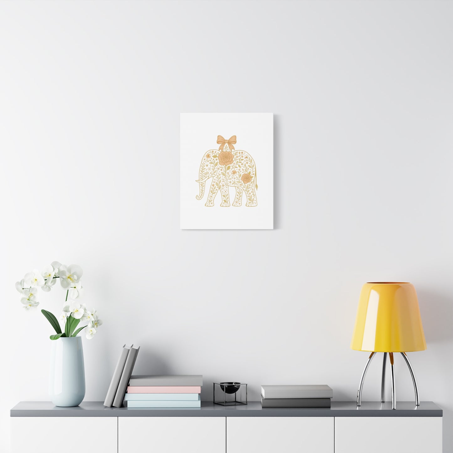 Coquette Elephant Bow Canvas Wall Art