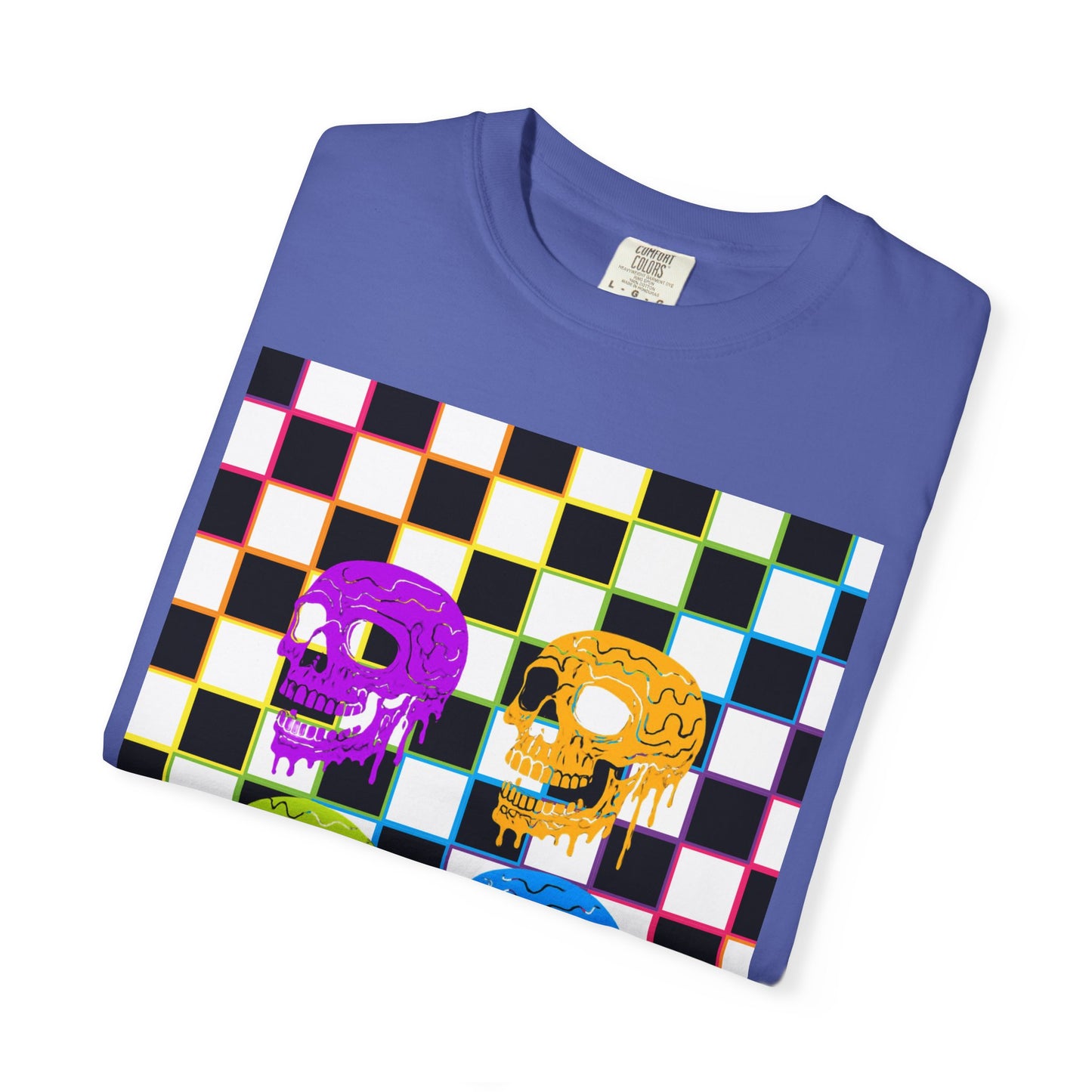Vibrant Skull Graphic T-Shirt, Unisex Tee, Halloween Outfit, Alternative Fashion, Festival Wear, Casual Street Style