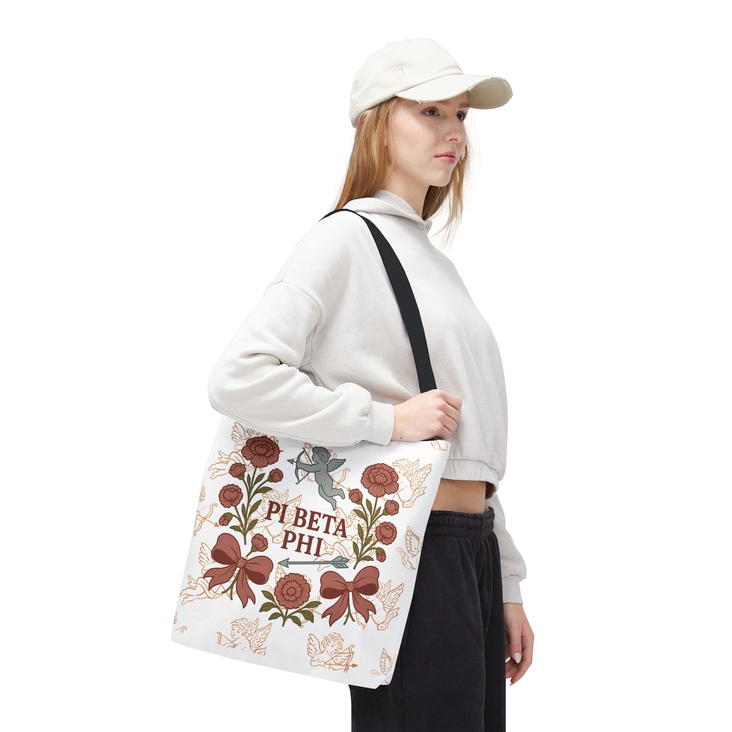 Floral Pi Phi Sorority Tote Bag