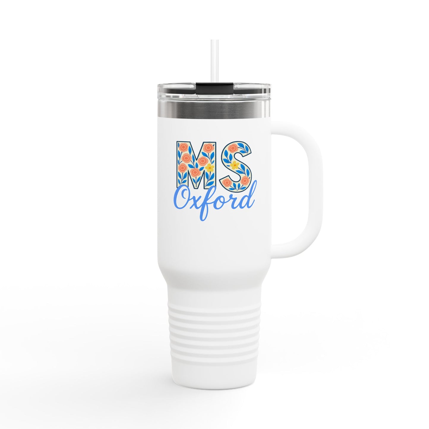 Floral Insulated Travel Mug-40 oz., Oxford, MS Design