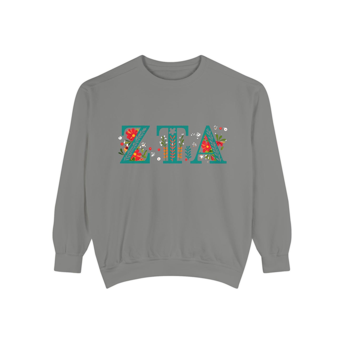 Floral ZTA Unisex Sweatshirt - Cozy Sweater for Sorority Sisters, Perfect Gift, Casual Wear, Spring Outfits, College Apparel