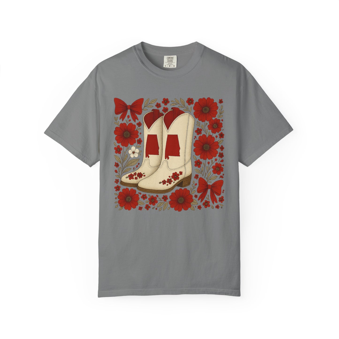 Vintage Cowboy Boots Floral Unisex T-shirt - Alabama Fan, Bama Game Day