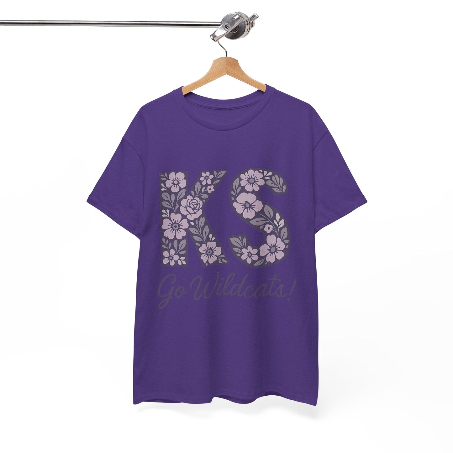 KS Floral Team Spirit Tee: Celebrate Kansas State Wildcats in Style, Perfect for Sports Events, Gifts, & Casual Wear