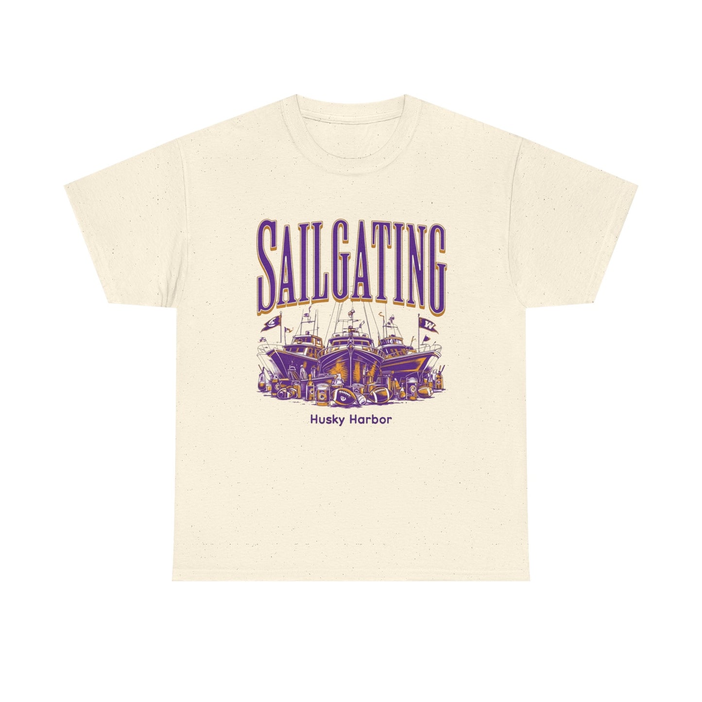 Sailgating Tee - Washington Huskies Unisex Heavy Cotton Shirt