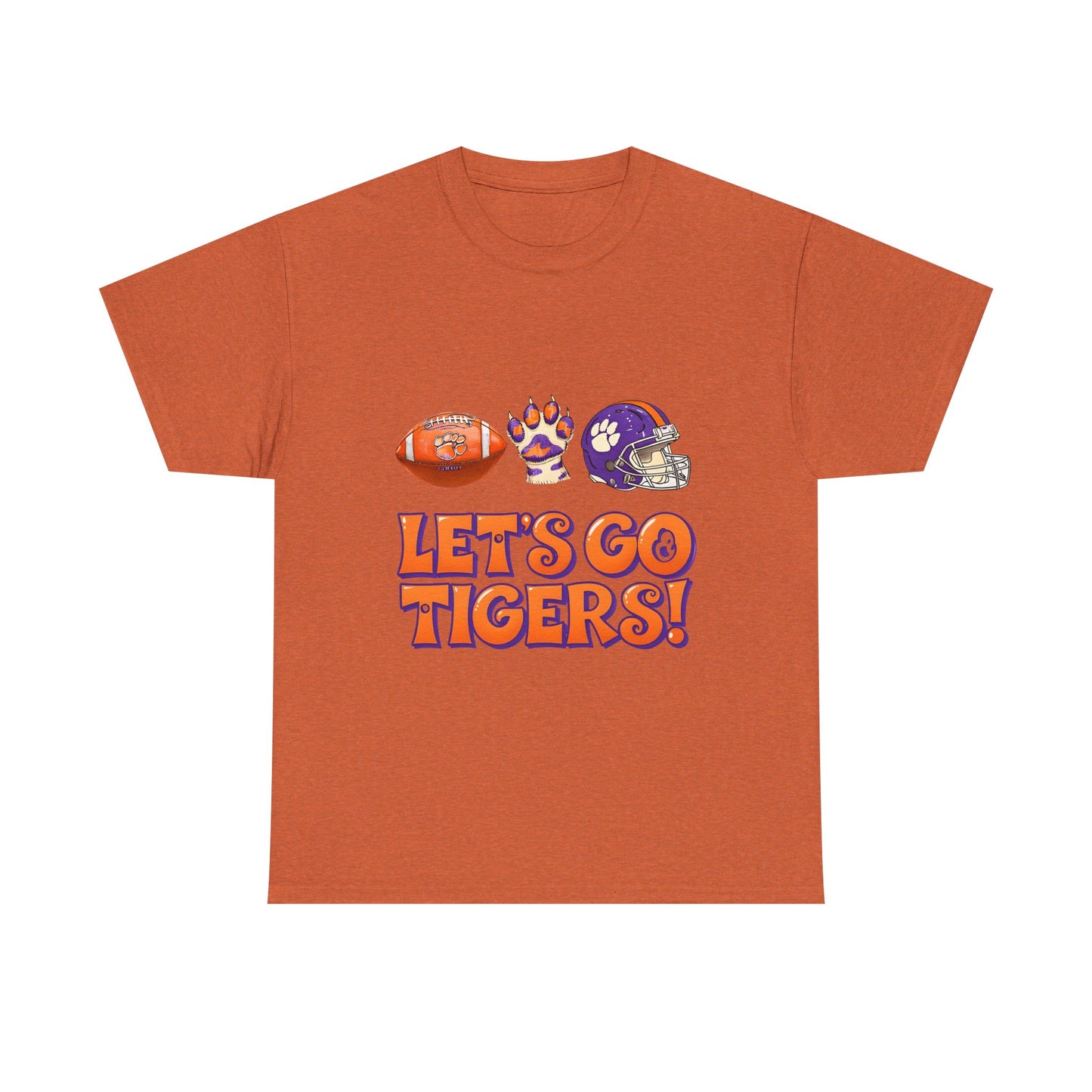 Unisex Heavy Cotton Tee - Let's Go Tigers! Sports Fan Tee, Game Day Shirt, Tailgate Apparel, Team Pride Top, College Football Gear
