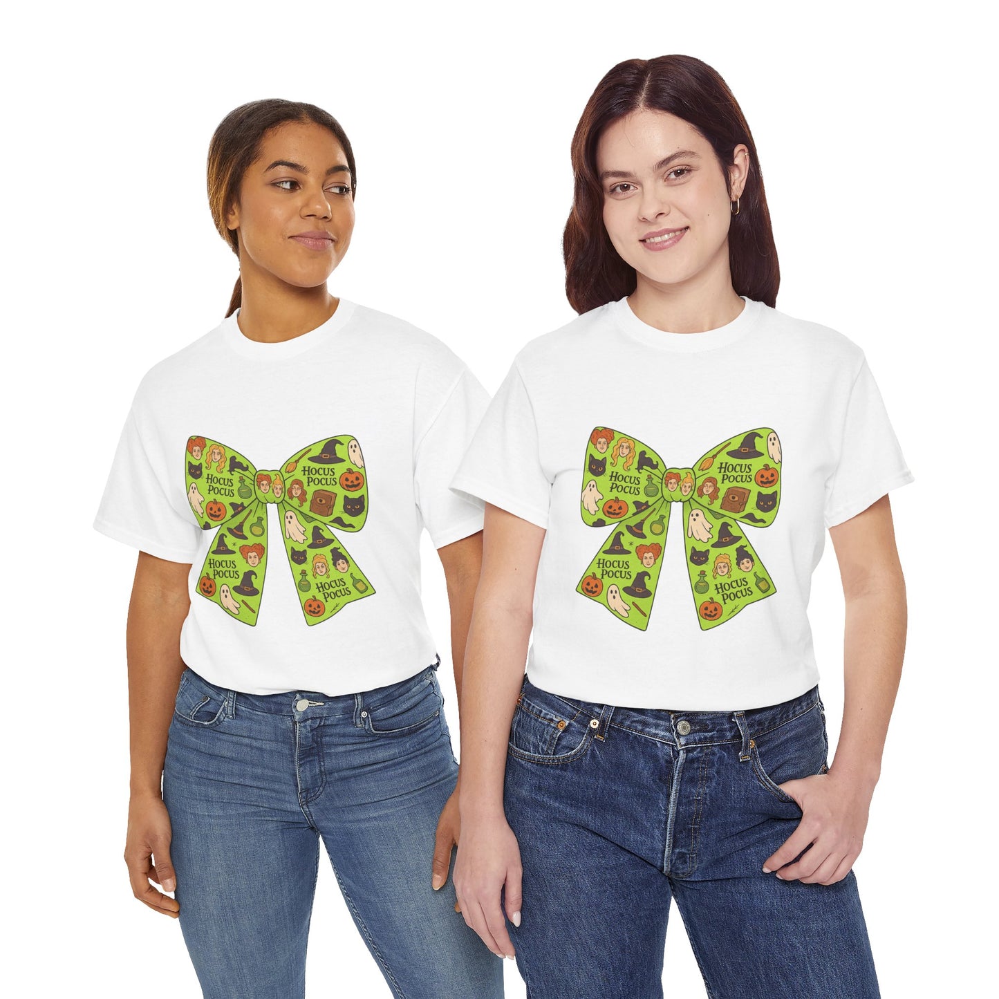 Halloween Graphic Tee, Spooky Season Unisex Shirt, Hocus Pocus Bow Tee, Autumn Style Shirt, Trick or Treat Apparel