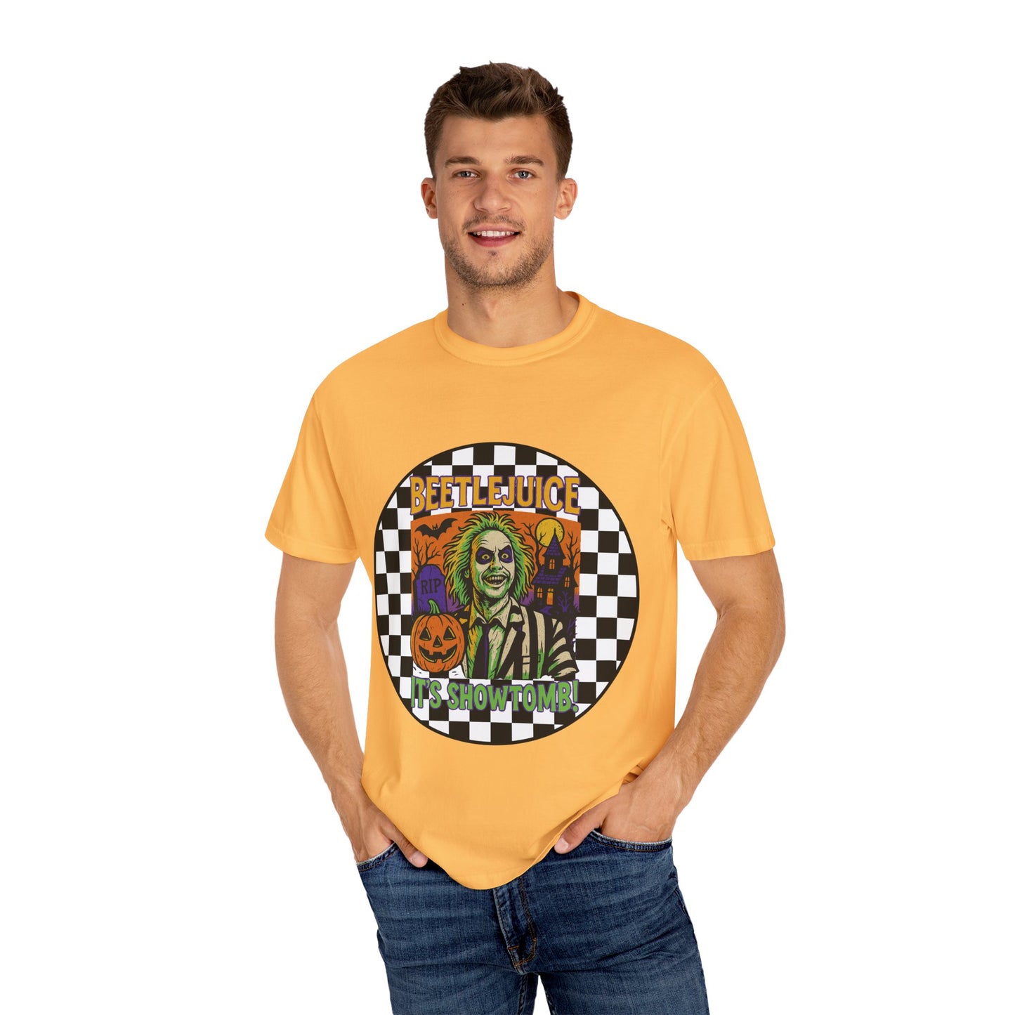 Beetlejuice Unisex T-shirt, Spooky Graphic Tee, Halloween Costume Shirt, Movie Fan Apparel, Eerie Clothing Gift