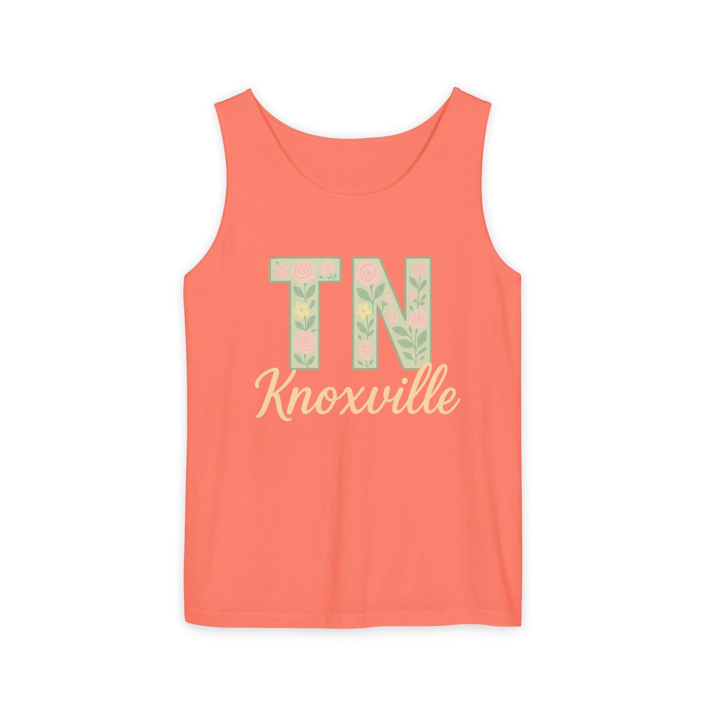 Tennessee Floral Tank Top, Unisex Sleeveless Shirt, Summer Tee, Casual Wear, Gift for Her, Comfort Colors, Graduation Gift, Rocky Top
