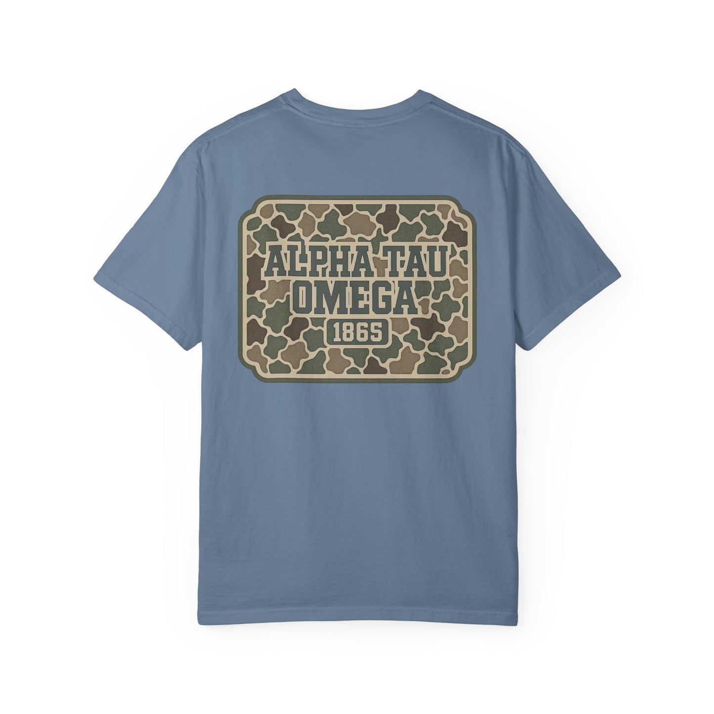 AlphaTauOmega Garment-Dyed T-shirt | Unisex Casual Tee for Fraternity Events, Gifts, College Life, Brotherhood, Greek Life