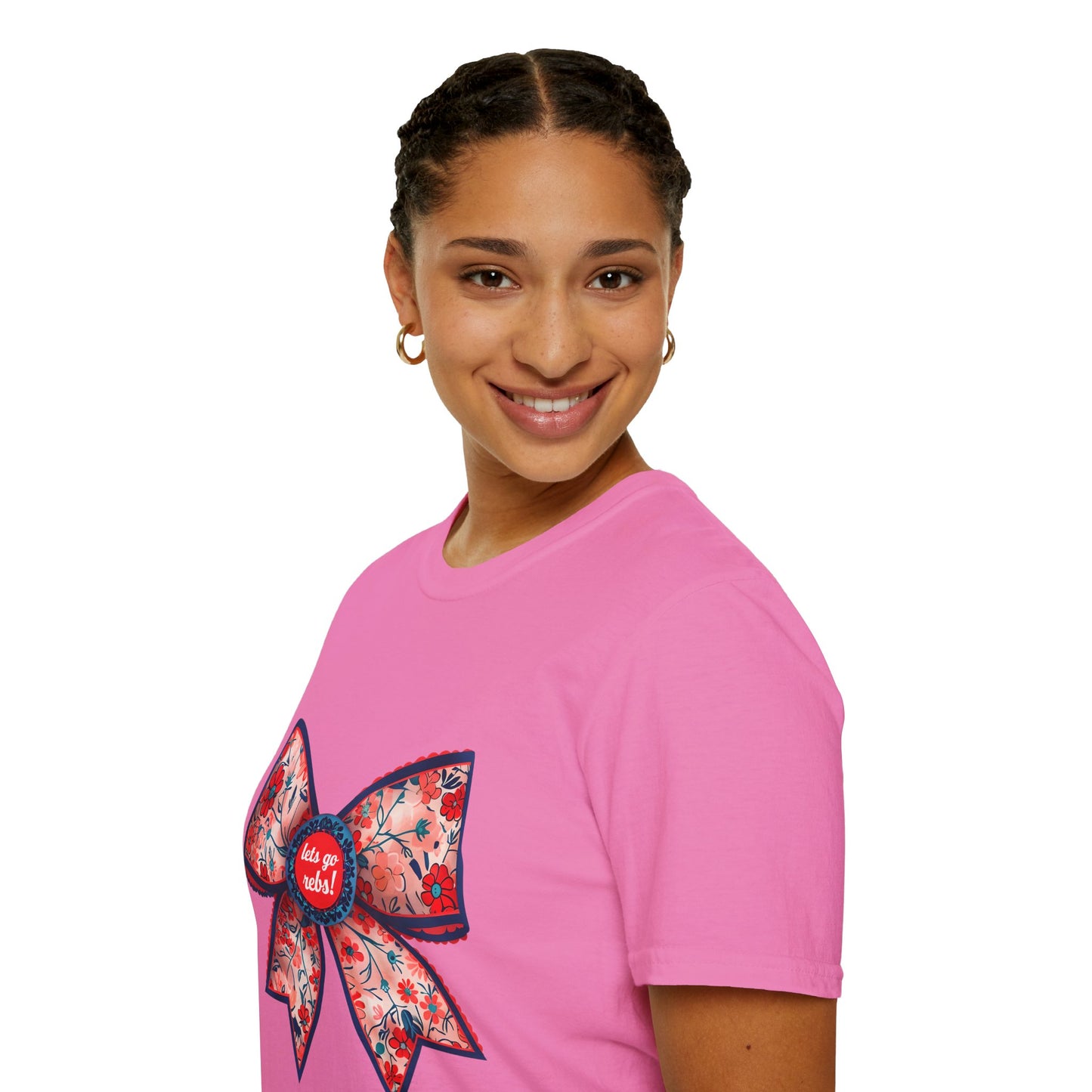 Go rebs coquette bow, Floral Bow T-Shirt | Gift for Her, Casual Wear, Birthday Party, Spring Fashion, Cute Graphic Tee