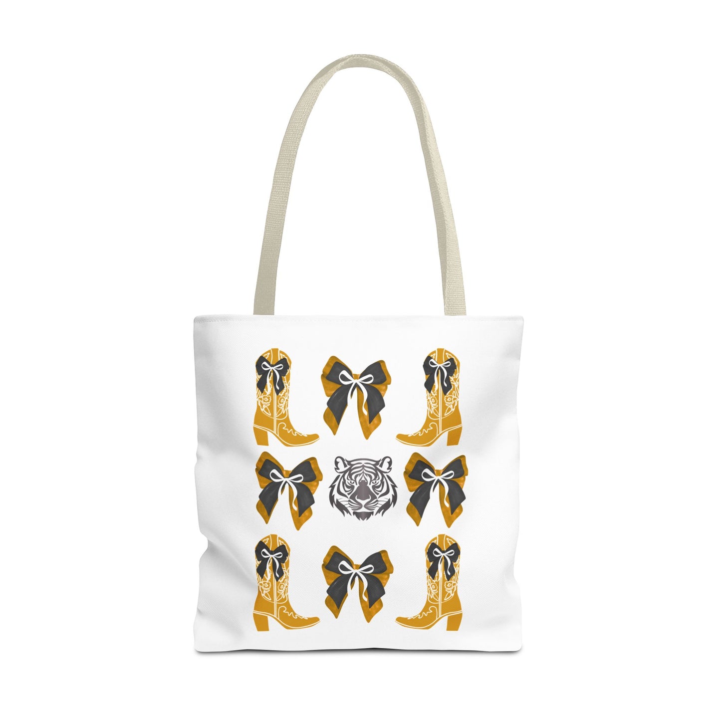 Mizzou tigers tote bag, missouri game day, Stylish Tote Bag with Boots and Tiger Design, missouri fan gift, missouri tigers alumni, graduation gift, mo tigers