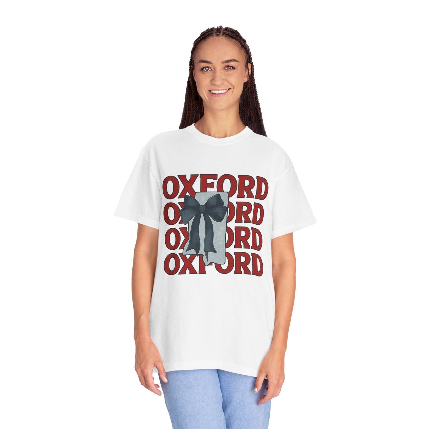 Oxford Bow Graphic Tee, Casual Unisex T-shirt, Gift for Students, College Apparel, Trendy Fashion Top, Birthday Gift