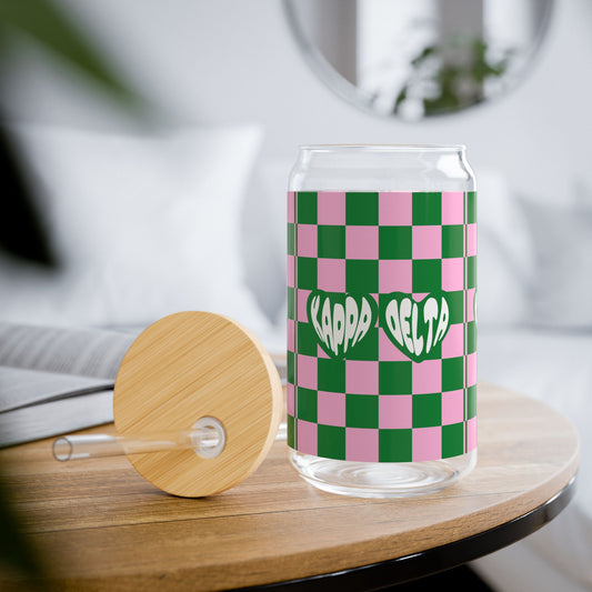 Kappa Delta Sipper Glass, 16oz | Cute Chevron Drinkware, Graduation Gifts, Sorority Merchandise, Eco-Friendly Cup
