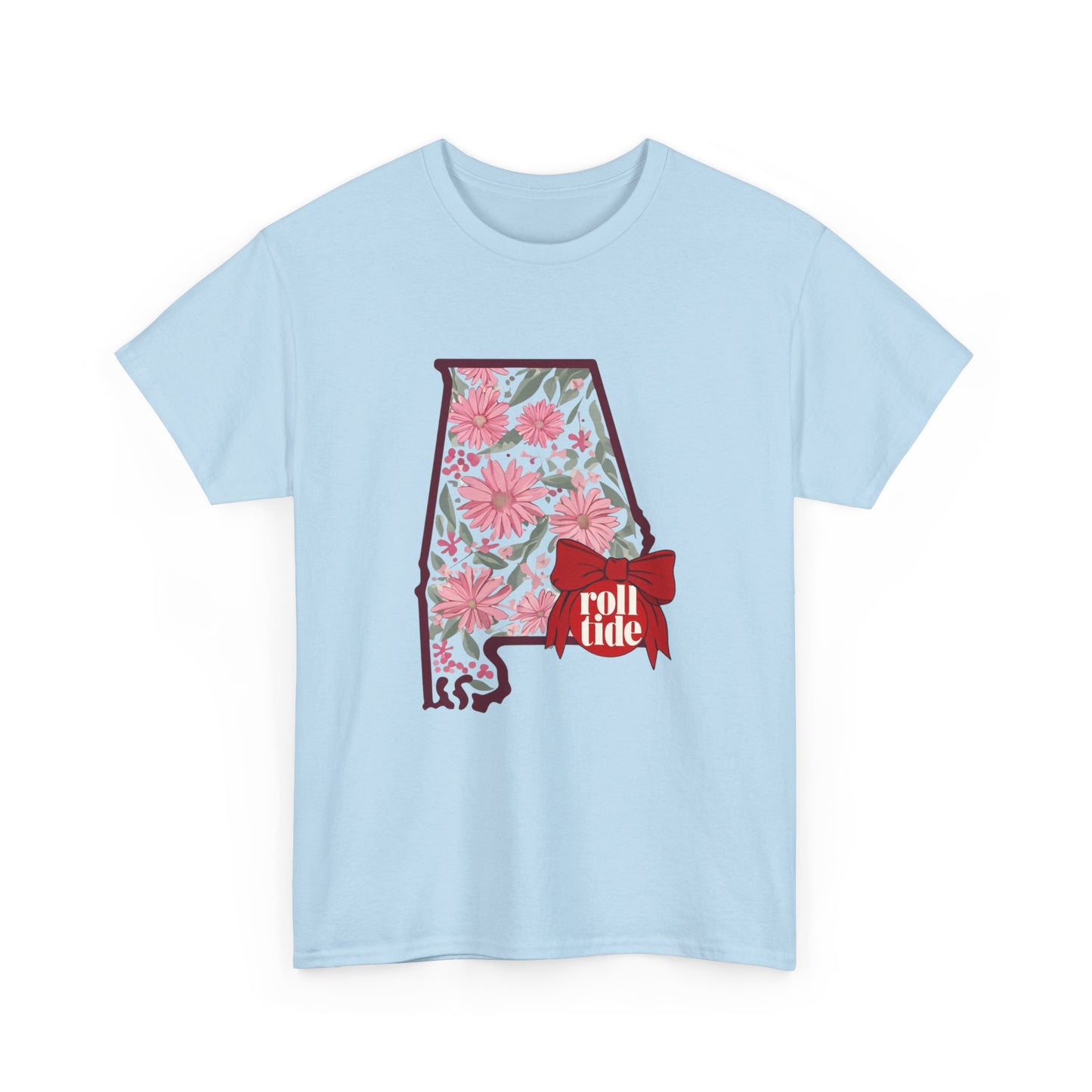 Floral Alabama Tee - Roll Tide Unisex Heavy Cotton T-Shirt, Casual Wear, Game Day Outfit, College Apparel, Southern Pride
