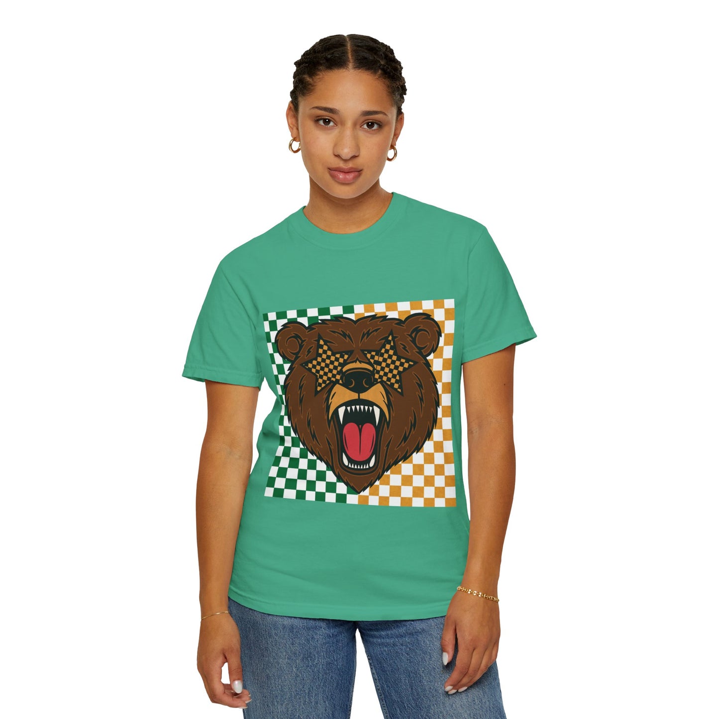Checkered BU Bear Unisex T-shirt