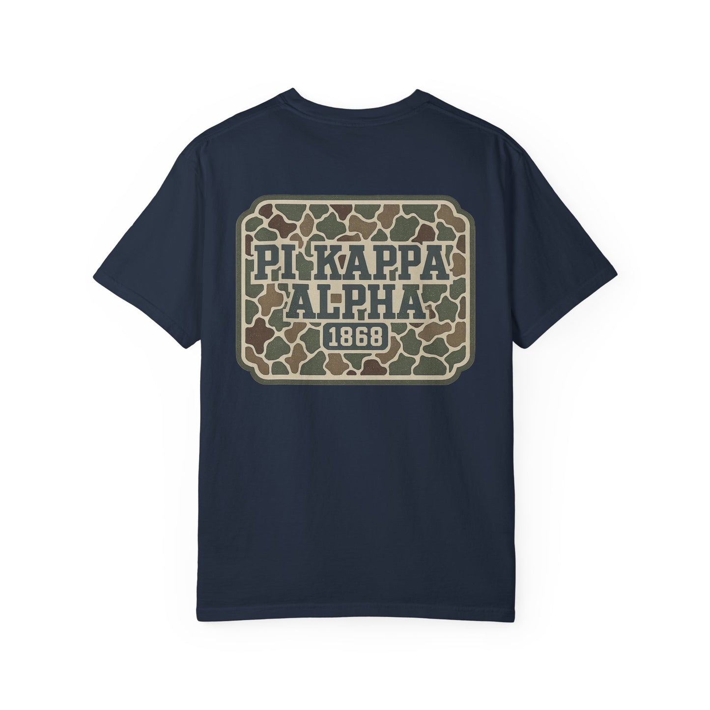PiKappaAlpha Camouflage T-Shirt | Unisex Garment-Dyed Tee | Casual Wear, Greek Life Apparel, College Gifts, Brotherhood Shirt, Event [...]