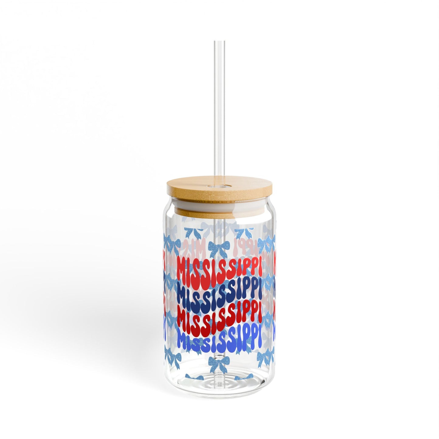 Coquette Bow Mississippi Sipper Glass, Hotty Toddy Game Day, Graduation Gift, College Student Gift, Oxford Mississippi, Tailgate Gift
