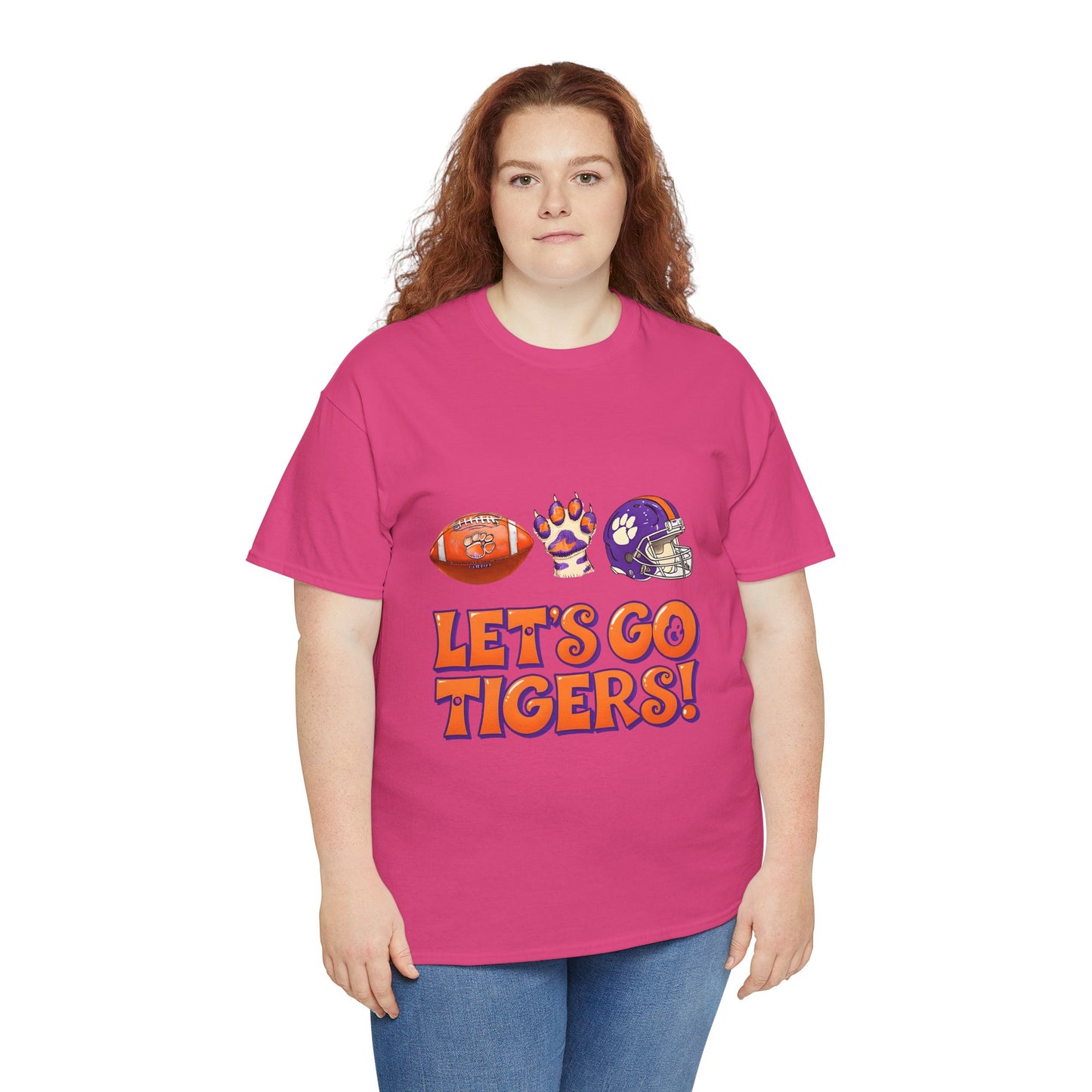 Unisex Heavy Cotton Tee - Let's Go Tigers! Sports Fan Tee, Game Day Shirt, Tailgate Apparel, Team Pride Top, College Football Gear