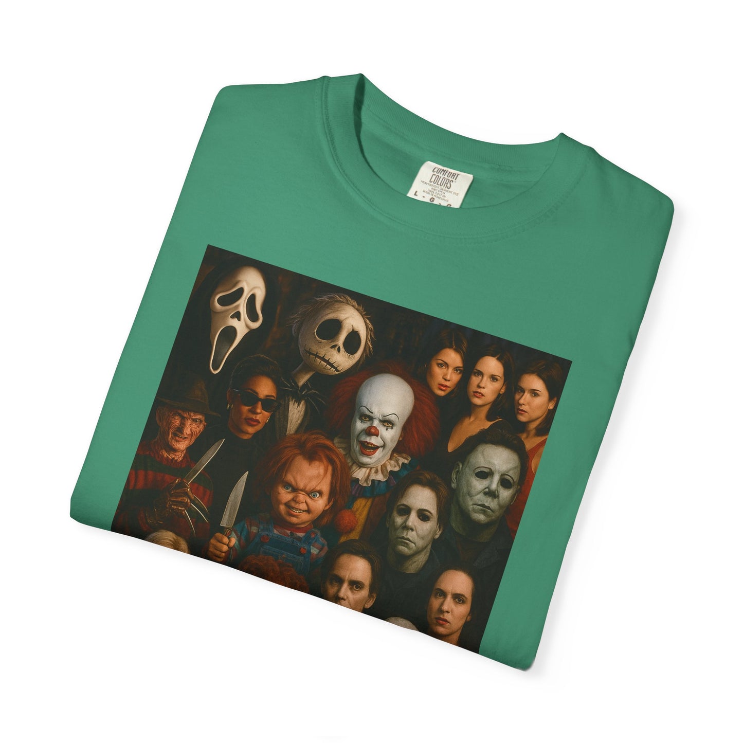 Spooky Halloween T-Shirt | Unisex Garment-Dyed Tee Featuring Iconic Horror Movie Characters, Perfect for Halloween Parties, Horror [...]