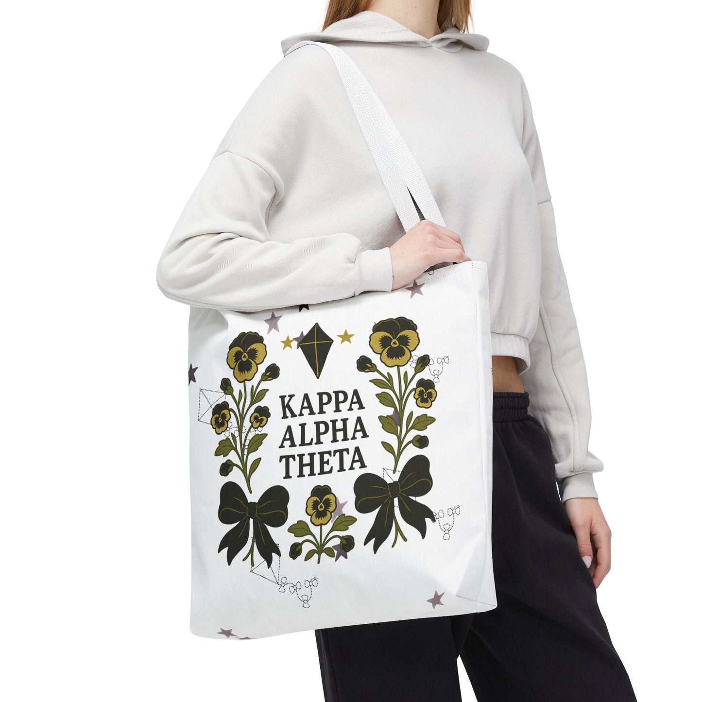 Floral Sorority Tote Bag | Kappa Alpha Theta, Eco-Friendly Bag, Gift for Sisters, College Accessory, Summer Outing Bag