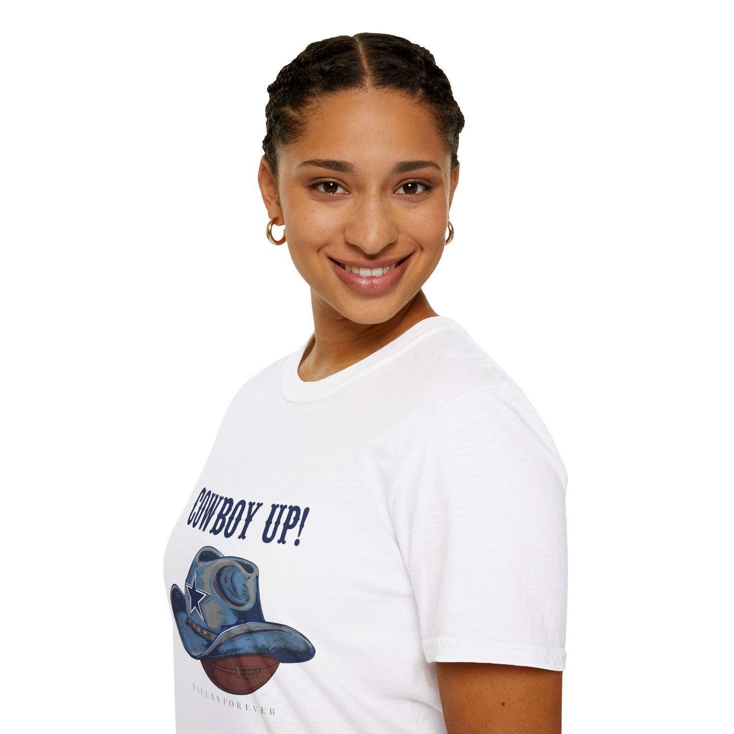 Cowboy Up! Unisex Softstyle T-Shirt - Casual Western Tee for Rodeos, Country Events, Fun Graphic Shirt, Everyday Wear