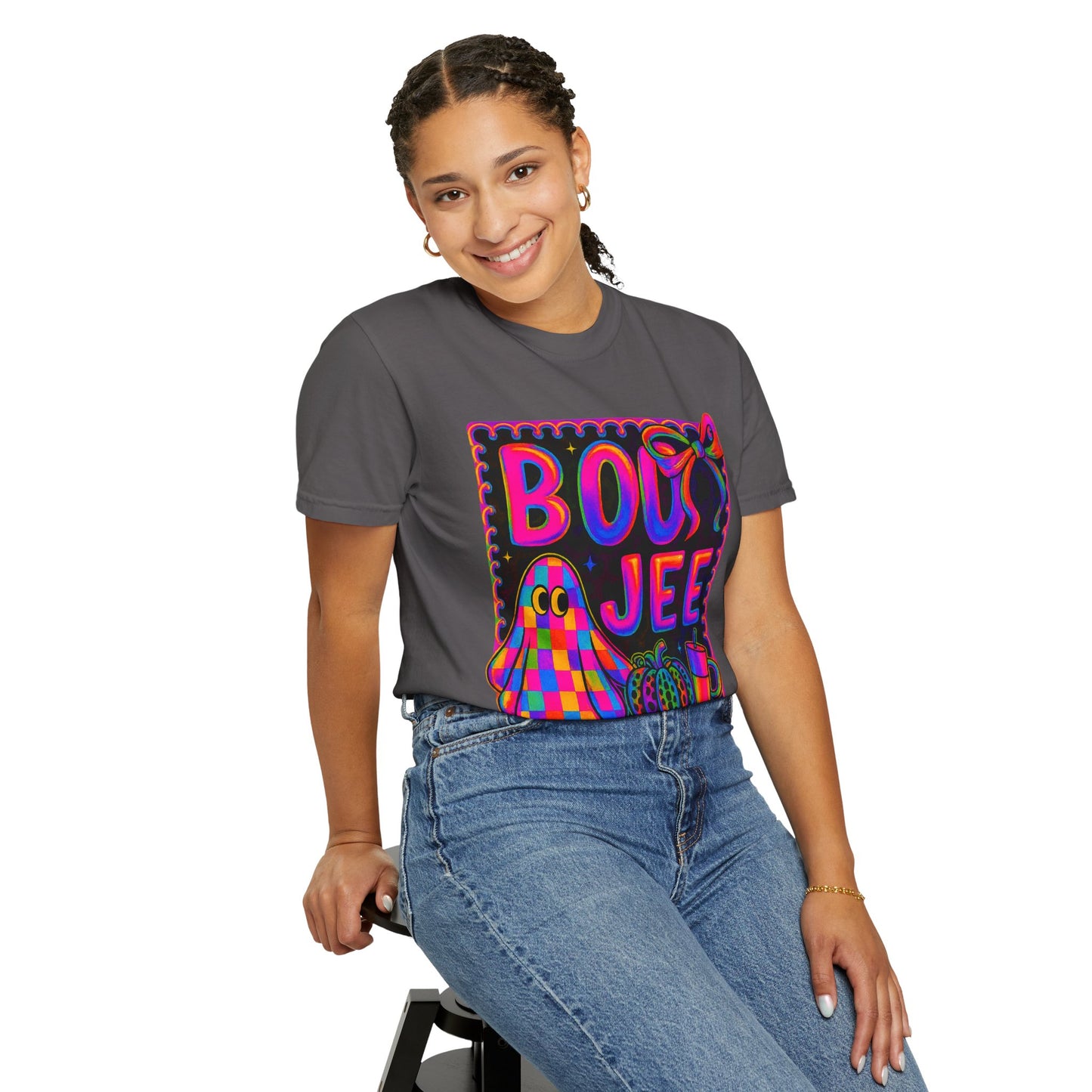 BOOJee Retro Comfort Colors, Garment-Dyed T-shirt, Colorful Graphic Tee, Unisex Streetwear, Fun Gift, Festival Fashion, Vegan Style