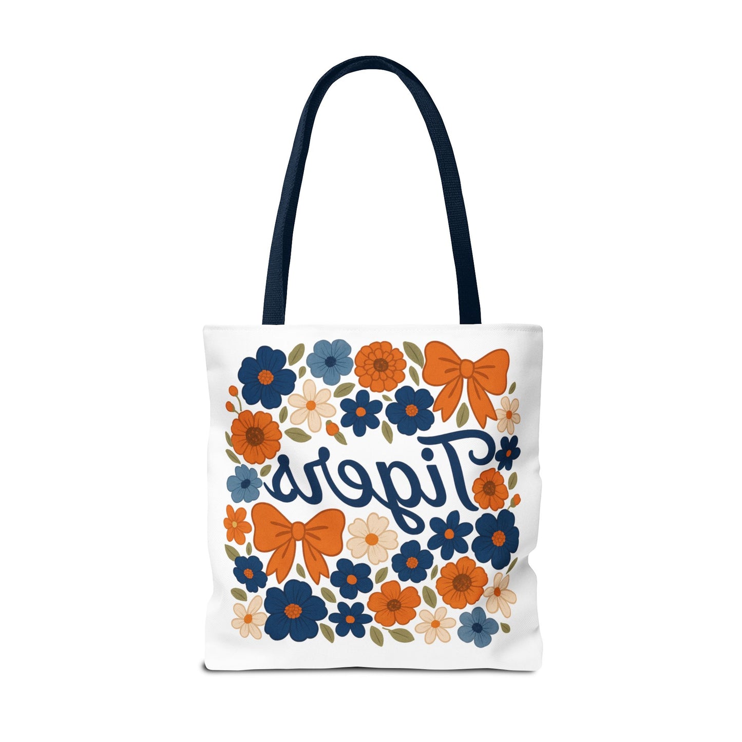 Floral Tiger Tote Bag, Cute Shopping Bag, Reusable Grocery Tote, Gift for Students, Eco-friendly Handbag, Graduation Gift, Alumni Gift