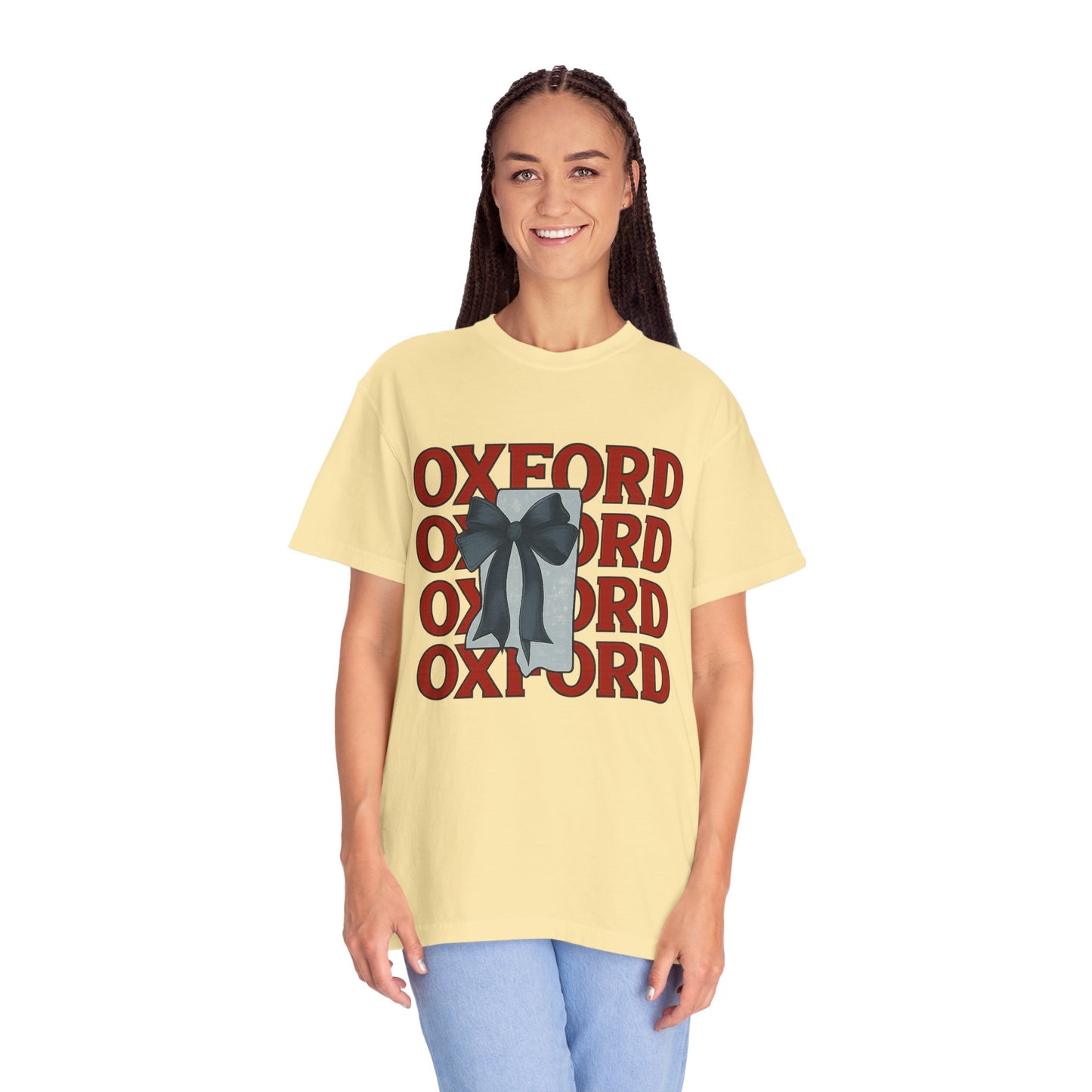 Oxford Bow Graphic Tee, Casual Unisex T-shirt, Gift for Students, College Apparel, Trendy Fashion Top, Birthday Gift