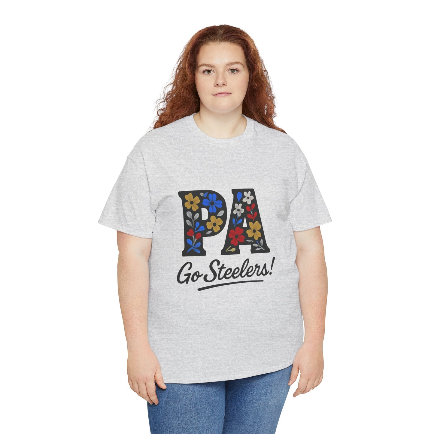 Sports Fan Tee - Floral PA Go Steelers Unisex Heavy Cotton Tee