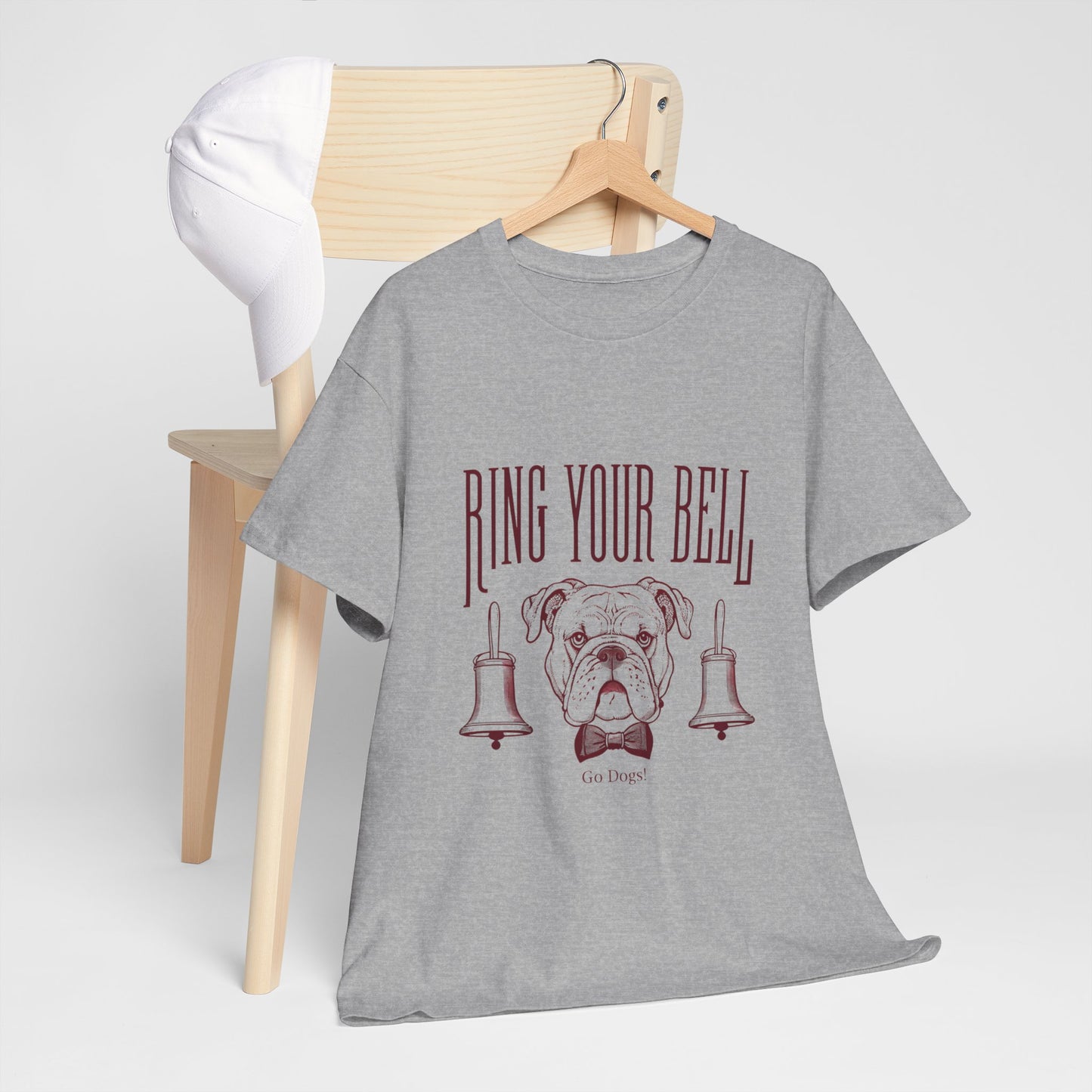 Dog Lover's Unisex Heavy Cotton Tee | 'Ring Your Bell' Shirt, Bulldog Tee, Pet Owner Gift, Funny Dog Apparel, Casual Wear