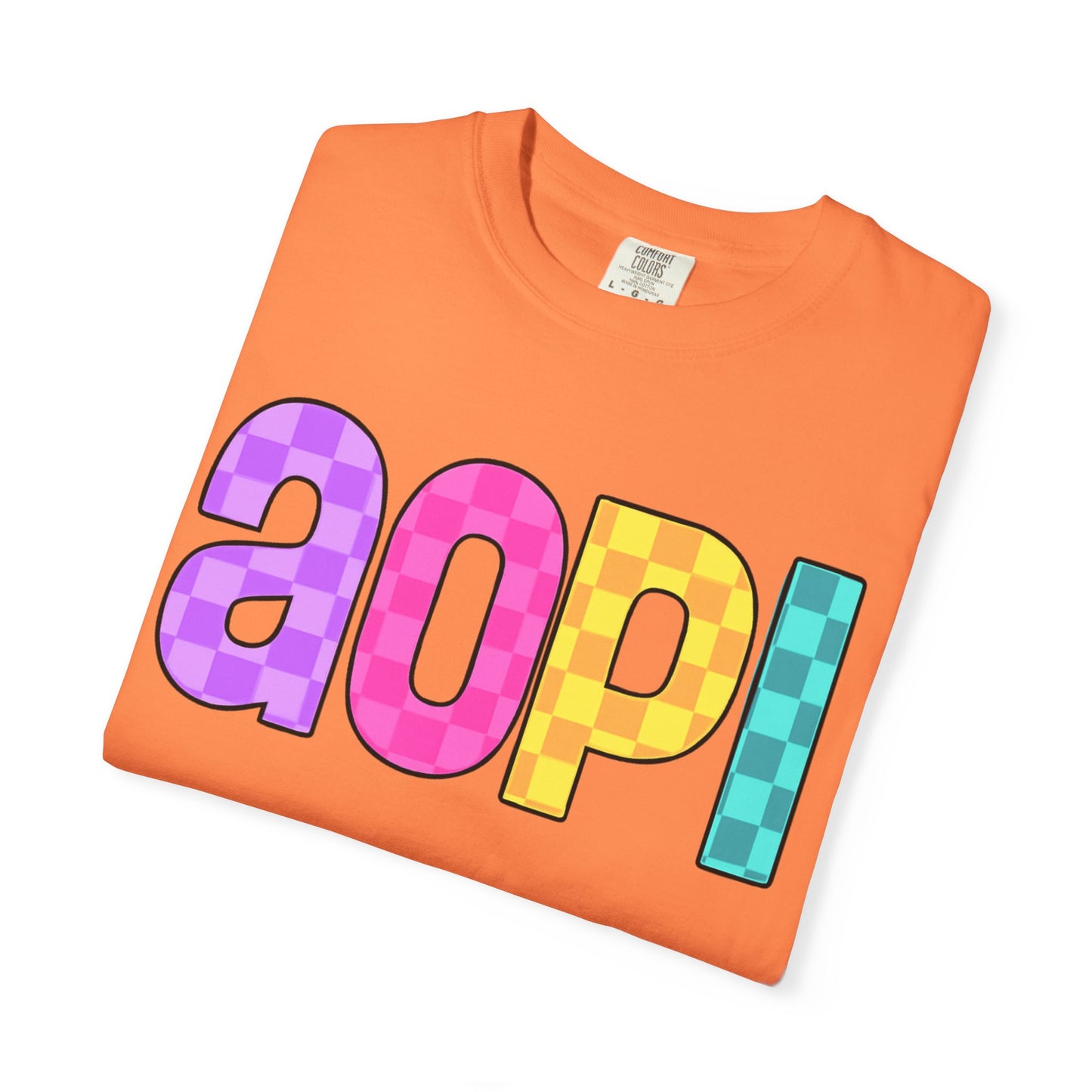 Colorful Graphic Tee - Trendy Unisex Garment-Dyed T-shirt for Casual Summer Wear and AOPI Spirit Gift