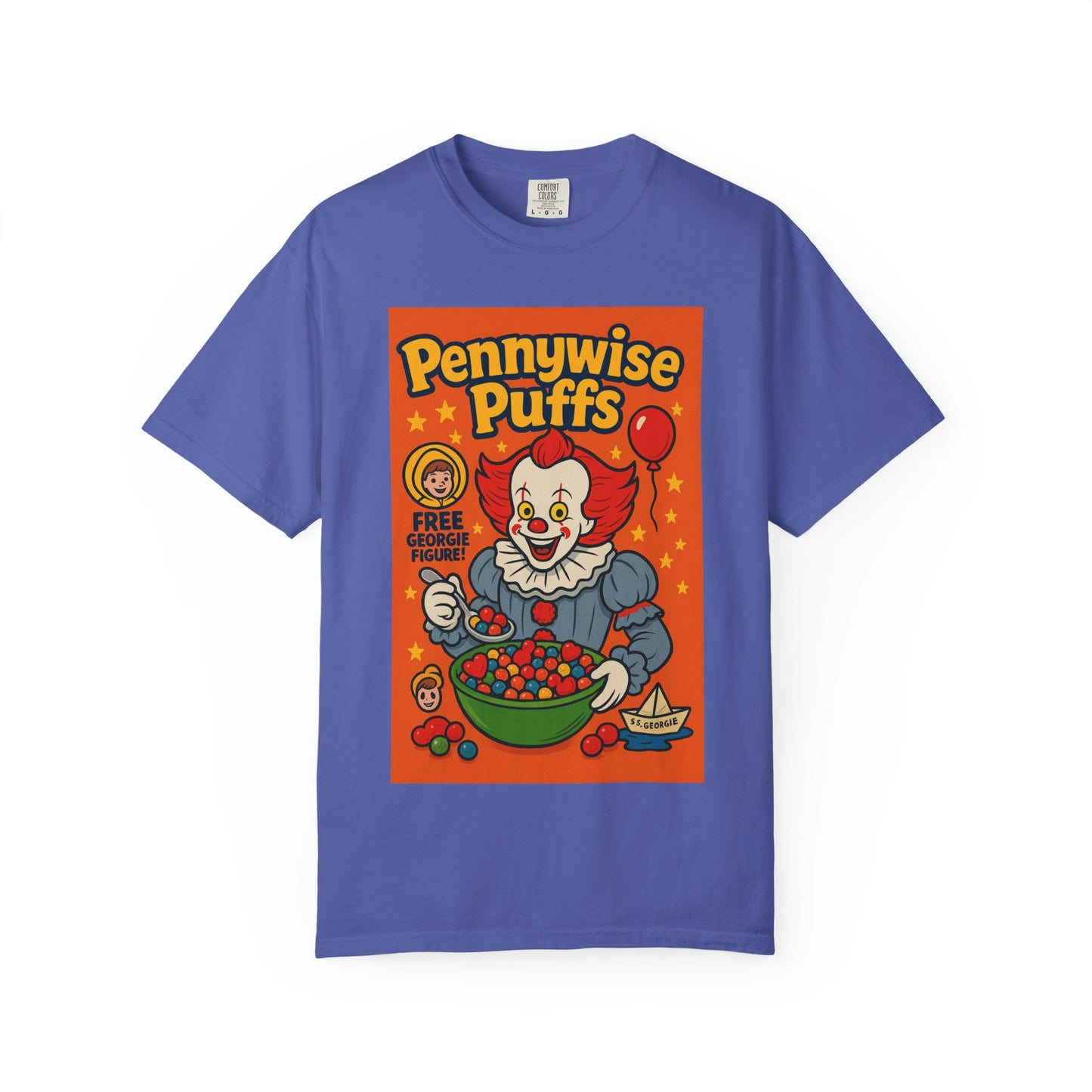 Pennywise Puffs T-Shirt | Unisex Graphic Tee for Horror Fans, Perfect for Halloween, Movie Nights, Gifts, Cosplay