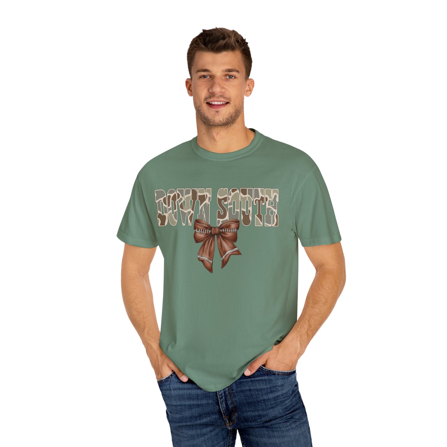 Camo Bow Graphic Tee - Trendy Apparel for Casual Outings and Birthdays