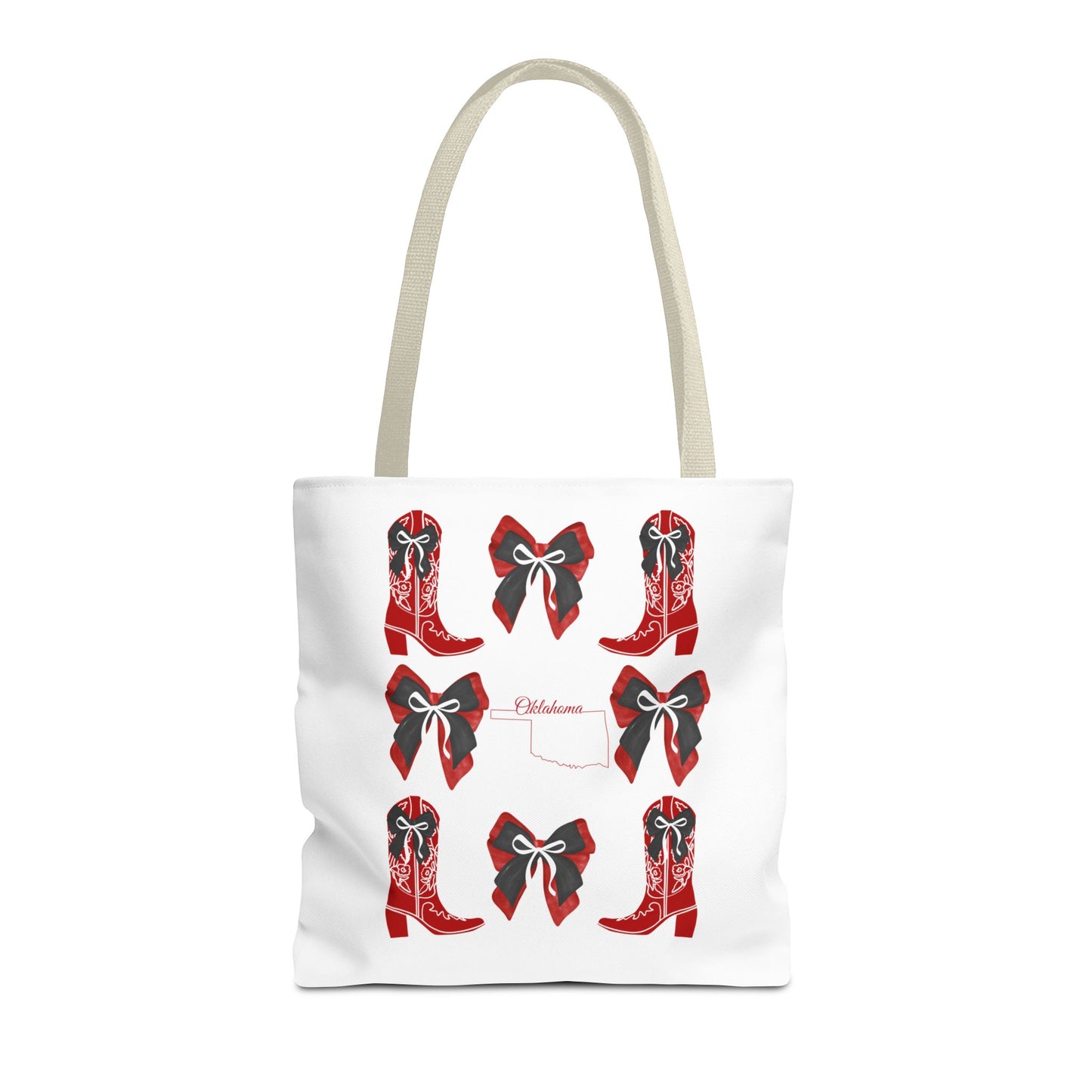 Tote Bag - Oklahoma Game Day Coquette Bow Design Fan Gift