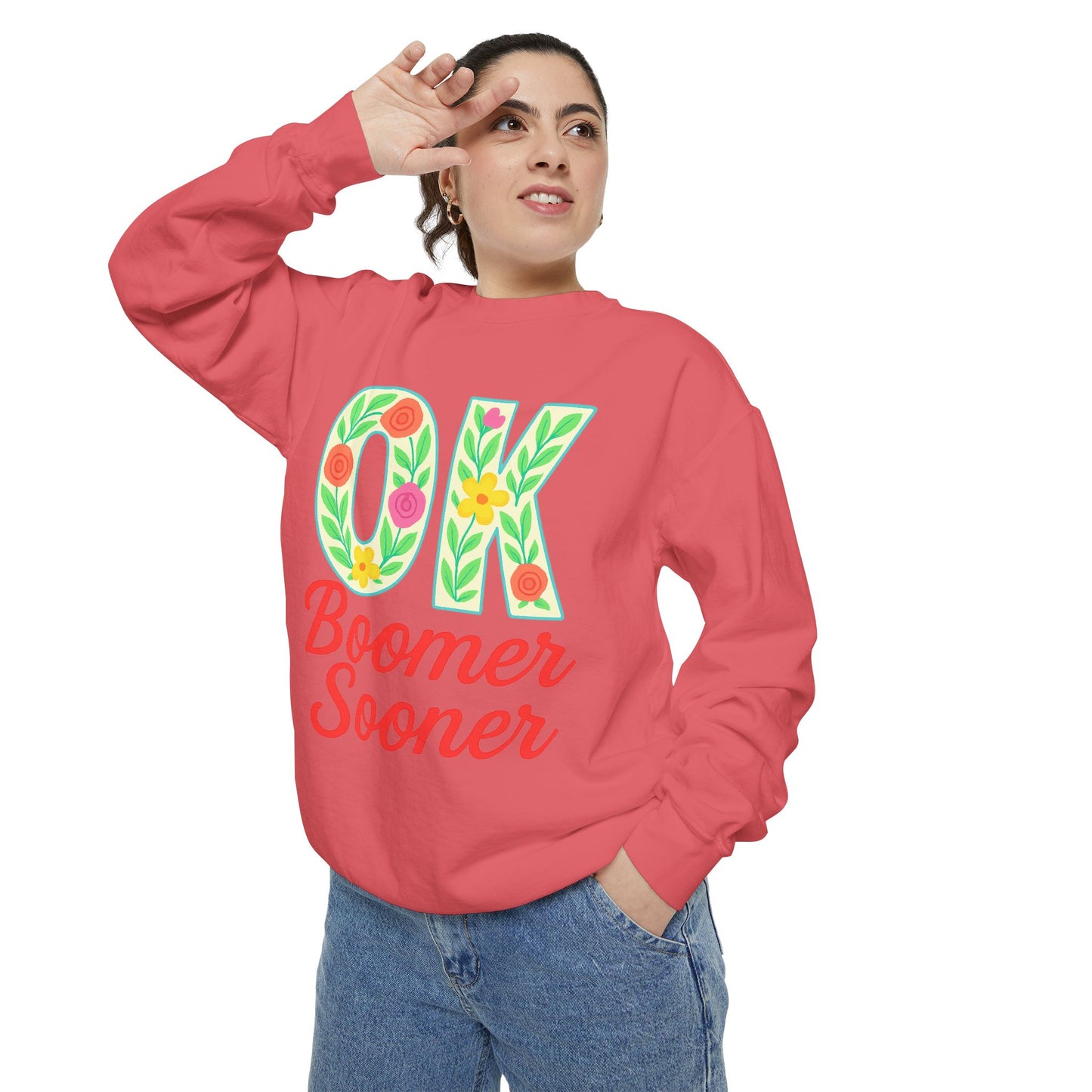 Colorful OK Boomer Sooner Unisex Sweatshirt, Casual Wear, College Apparel, Gift for Fans, Cozy Layering