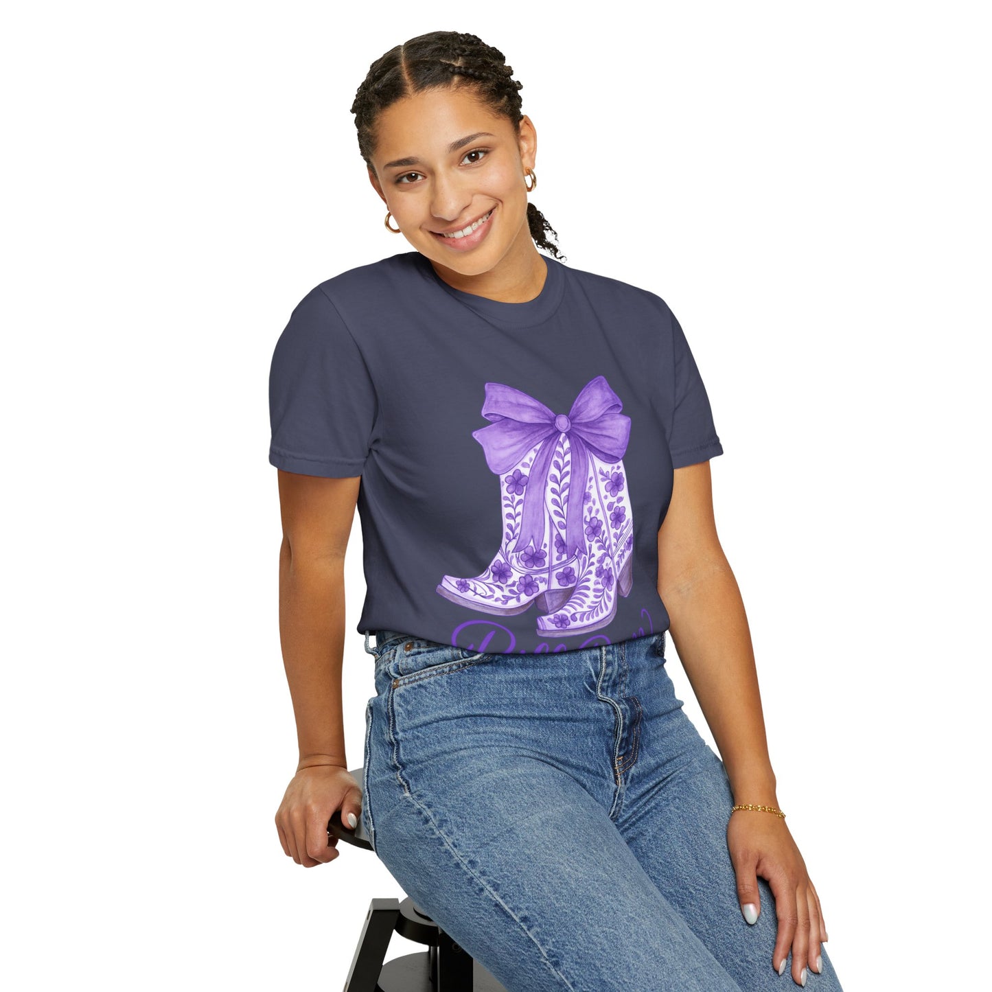 Purple Cowboy Boots T-Shirt | Western Style Tee, Festival Wear, Country Music Shirt, Gift for Horse Lovers, Casual Chic