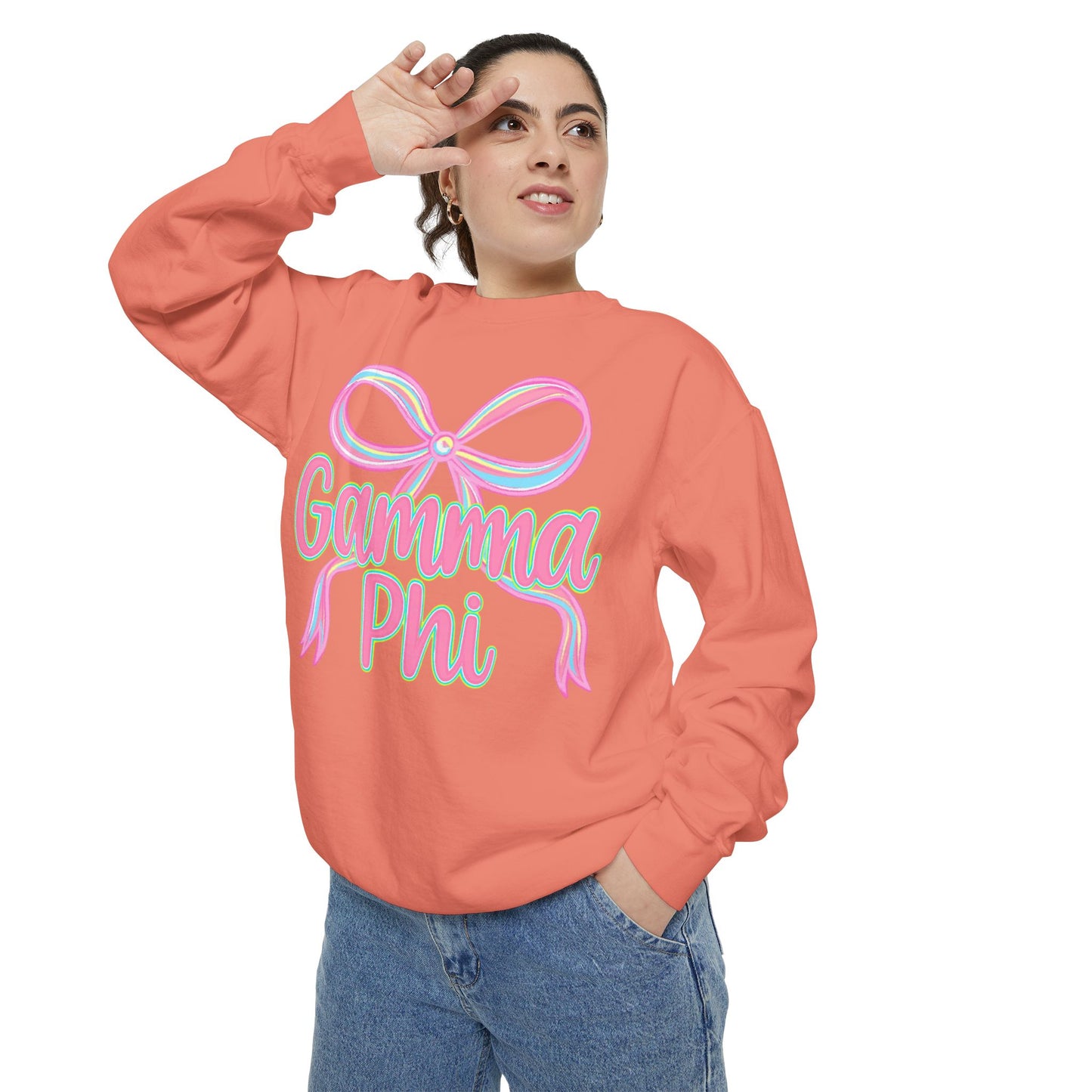 GammaPhi Garment-Dyed Sweatshirt | Cozy Sorority Sweatshirt, Unisex Apparel, Sorority Gift, Casual Wear, College Spirit Wear