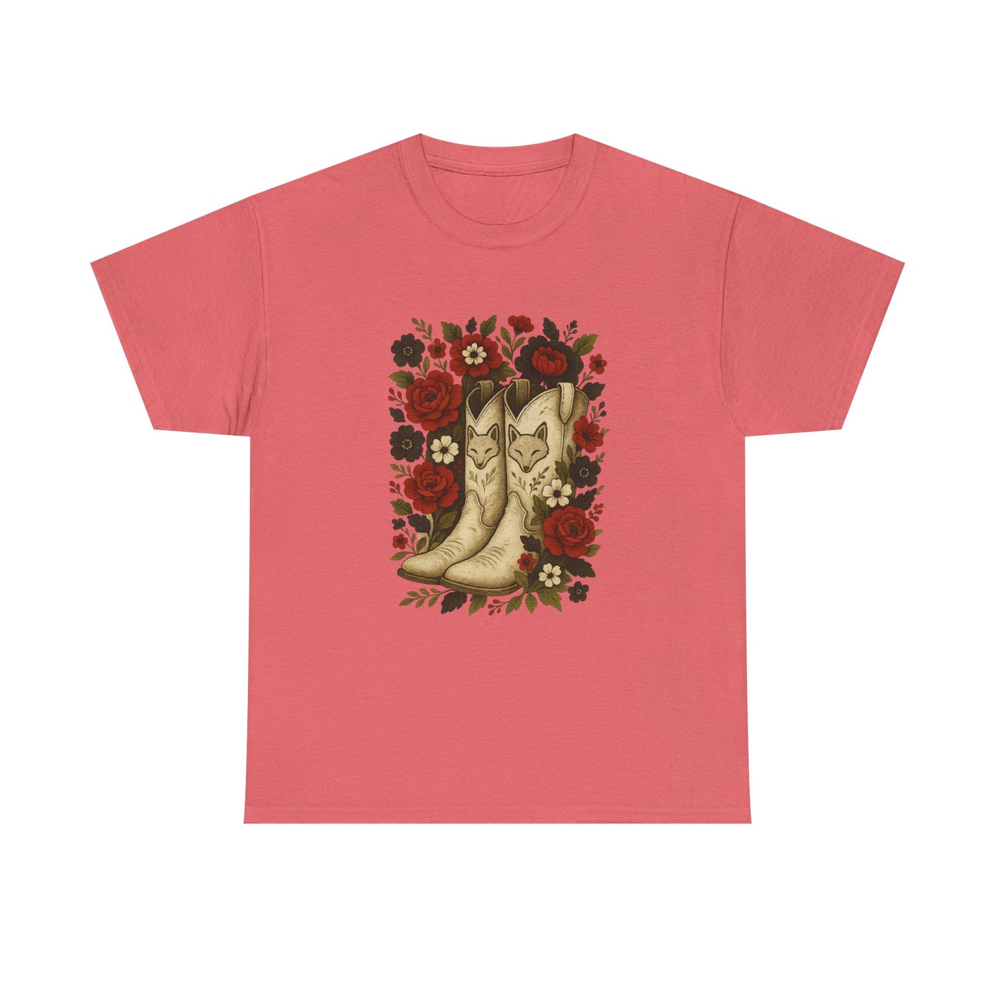 AR State Red Wolves Vintage Floral Cowboy Boots Tee