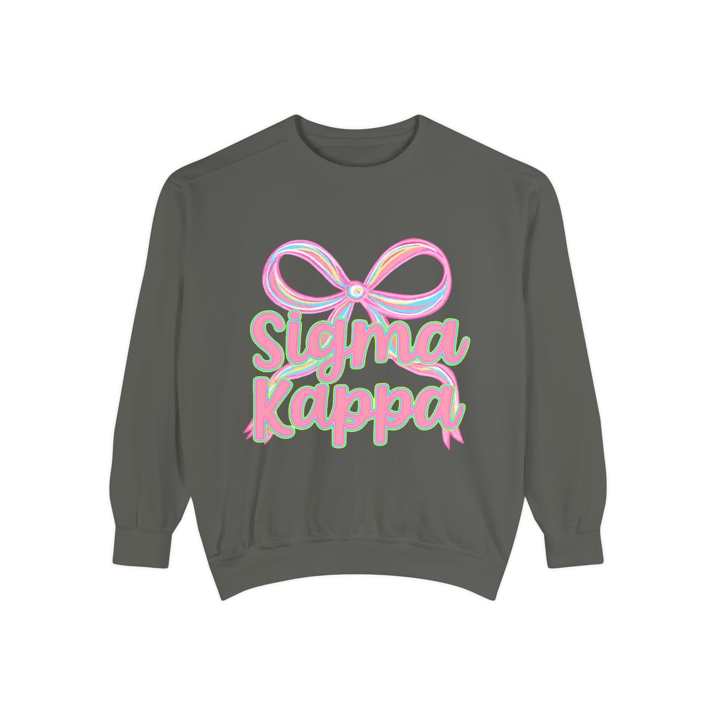 SigmaKappa Garment-Dyed Sweatshirt, Sorority Sweatshirt, College Apparel, Gift for Sorority Sisters, Cute Casual Wear