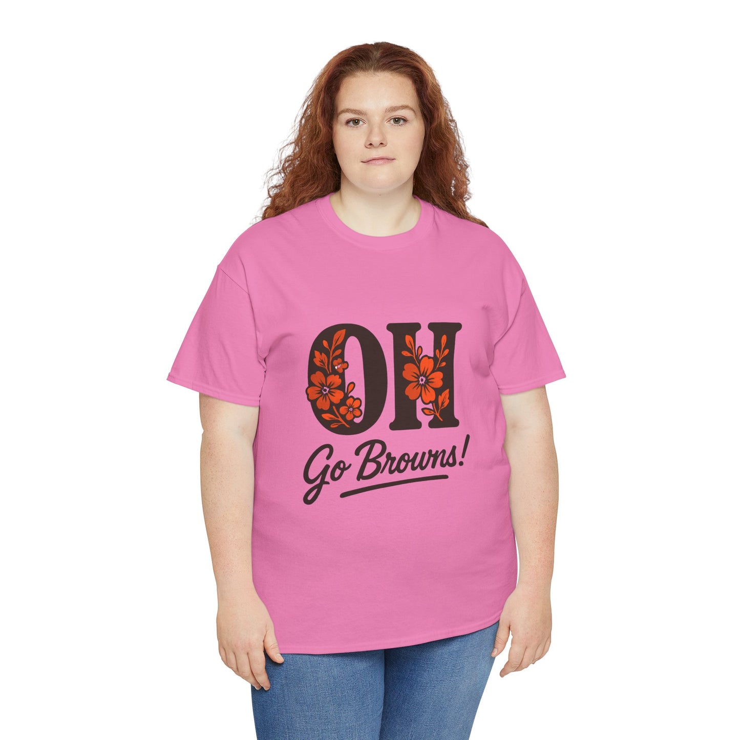 OH Go Browns Floral Unisex Tee, Fan Apparel, Game Day Shirt, Casual Wear, Gift for Sports Lovers